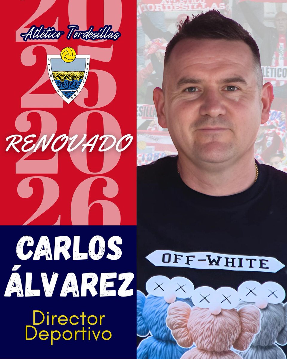 Atlético Tordesillas (@atcotordesillas) on Twitter photo ℹ️ Carlos Álvarez "Calipo" volverá a ser, una temporada más, DD del <a href="/AtcoTordesillas/">Atlético Tordesillas</a>
Tras el buen trabajo realizado por el vallisoletano la pasada temporada, el club vuelve a confiar en Carlos para armar una plantilla competitiva de cara a la temporada 25/26
#VamosTorde💪🏽 ℹ️ Carlos Álvarez "Calipo" volverá a ser, una temporada más, DD del <a href="/AtcoTordesillas/">Atlético Tordesillas</a>
Tras el buen trabajo realizado por el vallisoletano la pasada temporada, el club vuelve a confiar en Carlos para armar una plantilla competitiva de cara a la temporada 25/26
#VamosTorde💪🏽