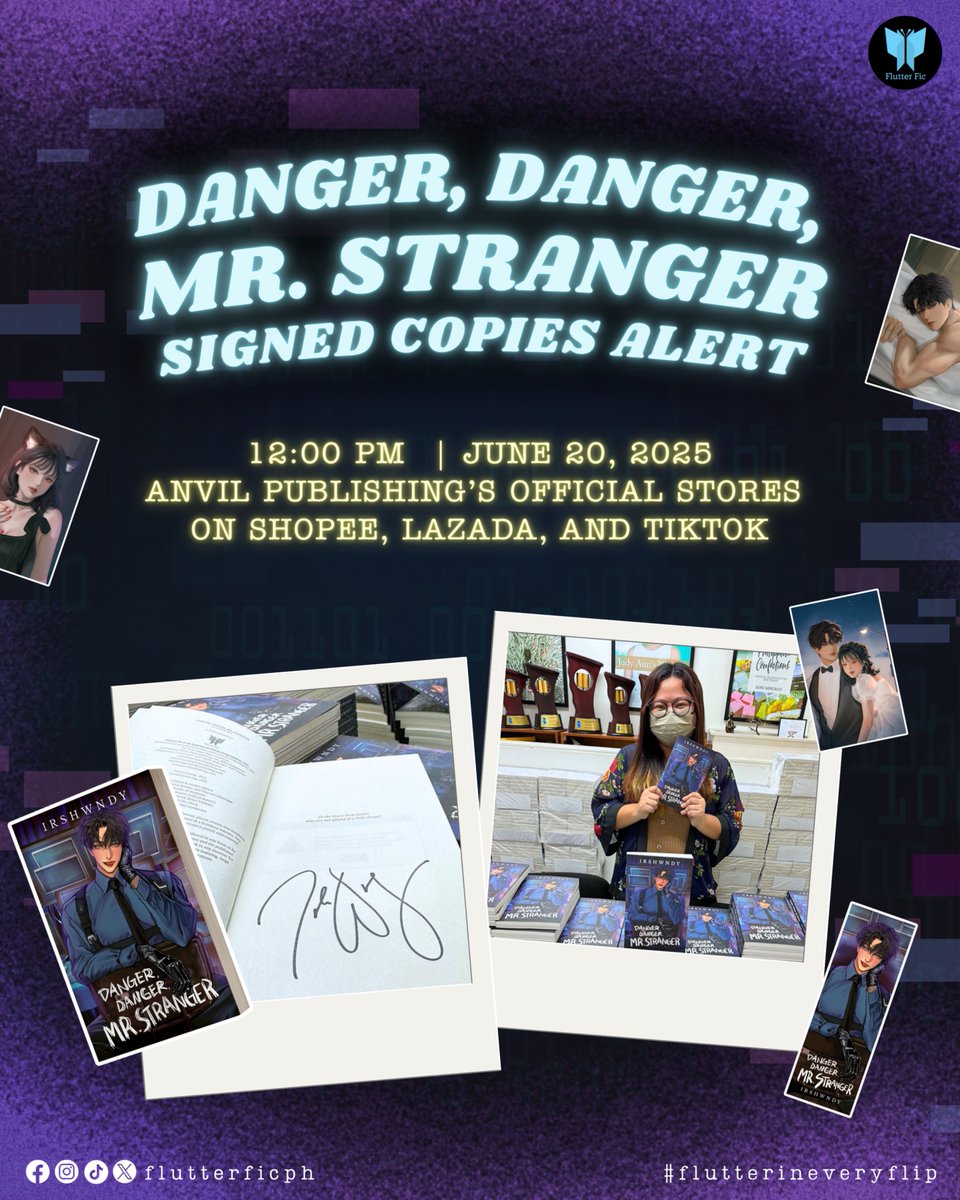 flutterficph's tweet photo. #DeuxIsBack, kaya may LIMITED SIGNED COPIES kami ni @irshwndy para sa inyo! 💙🖤

Starting 12:00 PM on June 20 (Friday), available na ang ✨premium reprint✨ ng #DangerDangerMrStranger sa official stores ng Anvil Publishing sa Shopee, Lazada, at TikTok. 

#flutterficph #irshwndy https://t.co/3POhAZci3o