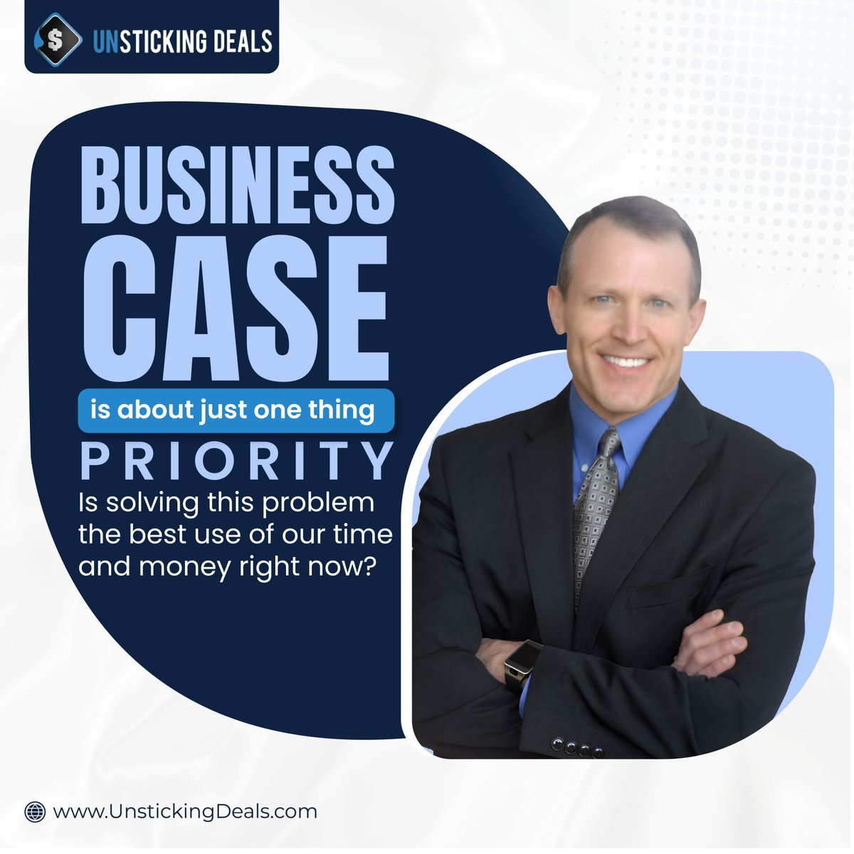 Business Case is about just one thing – Priority. “Is solving this problem the best use of our time and money right now?” 

#UnstickingDeals #Sales
unstickingdeals.com/?utm_source=tw…