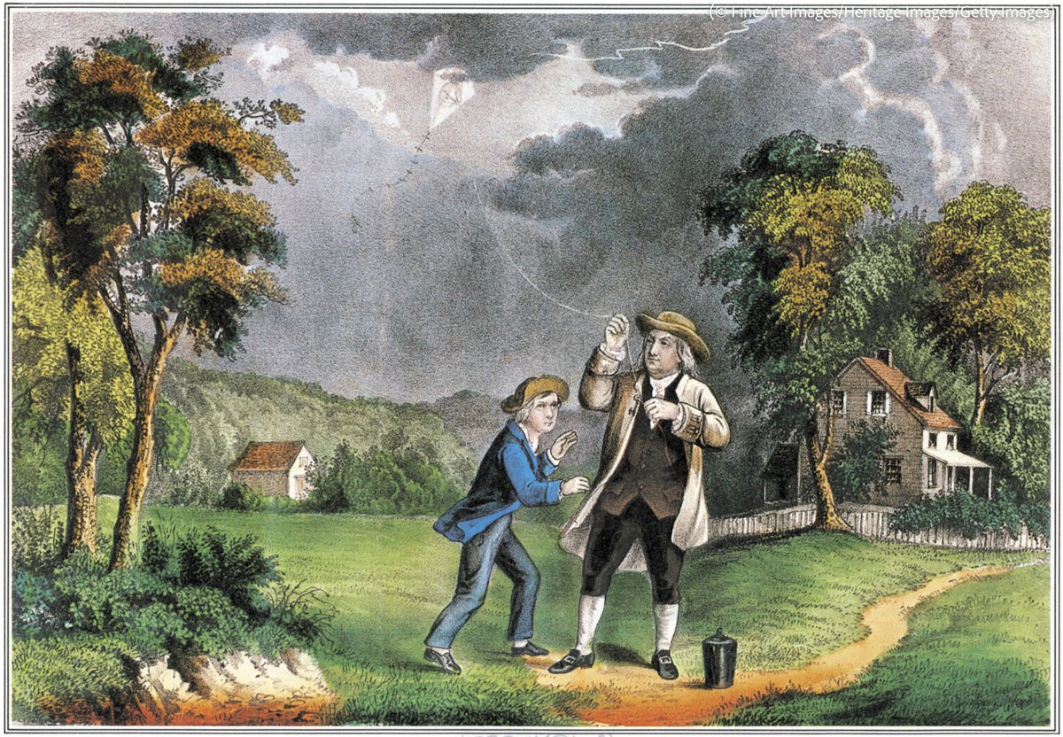 #MondayInspiration: For thousands of years, lightning inspired fear and awe. To Benjamin Franklin, it was simply another of nature’s mysteries, a puzzle to be solved. In 1752, he famously flew a kite with an iron key attached during a thunderstorm to explore the nature of