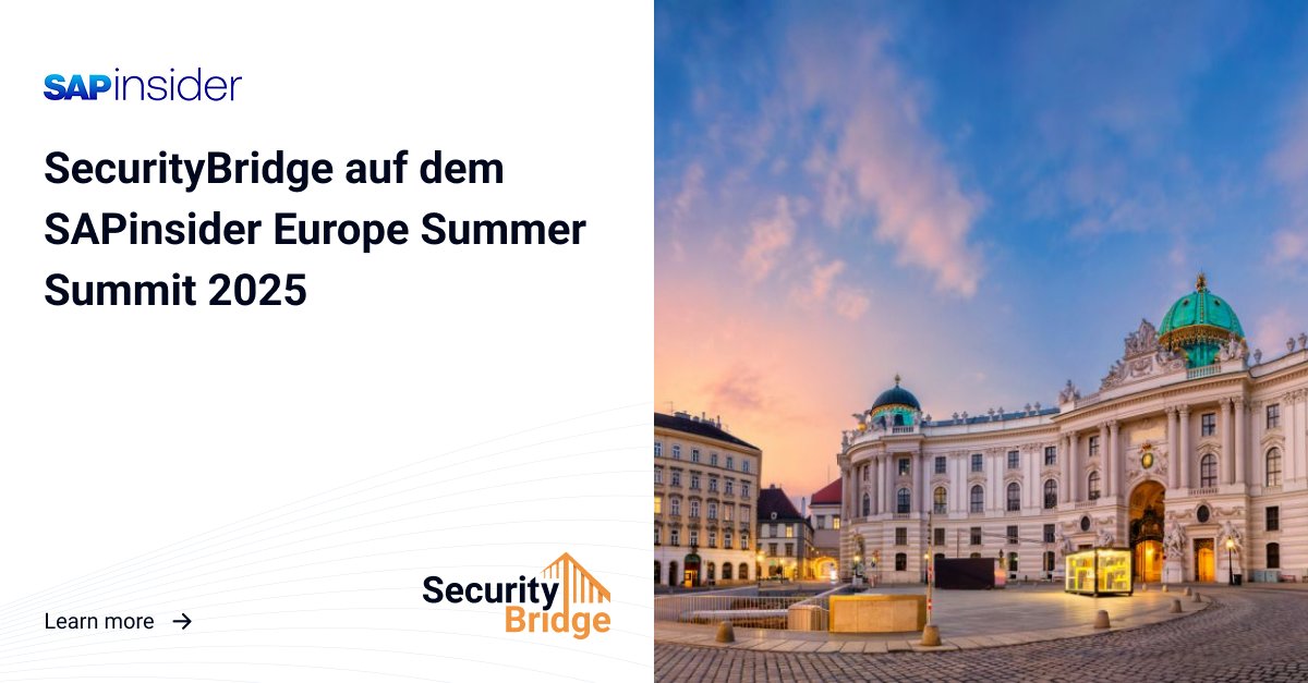 _securitybridge's tweet image. Ab morgen ist SecurityBridge auf dem SAPinsider Europe Summer Summit in Wien vertreten 🎯 

Wir freuen uns auf den persönlichen Austausch in Wien! securitybridge.com/press/security…

#SAPinsiderEurope #S4HANA #Cybersecurity #CloudMigration