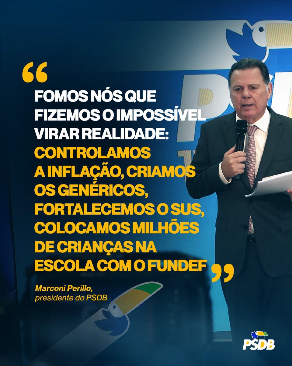 PSDBoficial's tweet photo. ✨ Compromisso com o Brasil de verdade!
Orgulho de um legado que transformou o país com responsabilidade, coragem e resultados concretos.
⠀
#PSDB #MarconiPerillo #Legado #Educação #Saúde #Estabilidade #FUNDEF #Genéricos #Brasil https://t.co/wAxQS9vpr6
