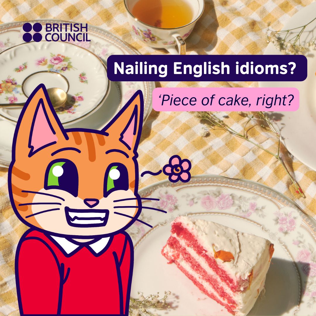 “Piece of cake” 🍰 무슨 뜻일까요?
아주 쉬운 일이라는 뜻!

영어는 결국 소통의 기술.
자주 쓰는 표현부터 배우면 말문이 트입니다!
혼자 하기 어려운 실전 영어,
👉 영국문화원 어학원에서 시작해보세요 🚀
britishcouncil.kr/english-course…

#영어회화 #영어공부 #영국문화원 #영어표현 #영어꿀팁