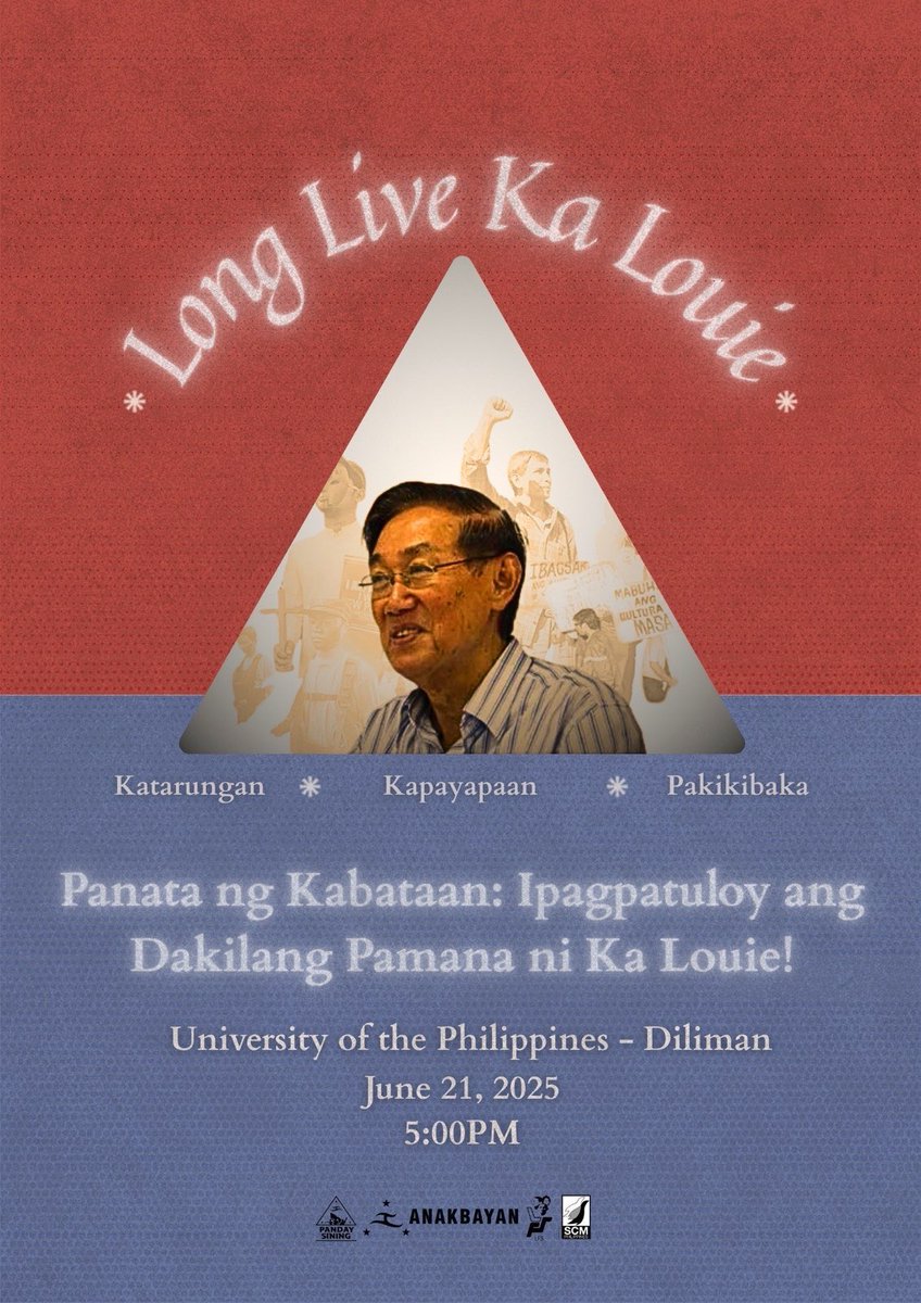AnakbayanVC's tweet photo. Panata ng Kabataan: Ipagpatuloy ang Dakilang Pamana ni Ka Louie!

What does it mean to serve the people wholeheartedly? https://t.co/tcdKNylVIB