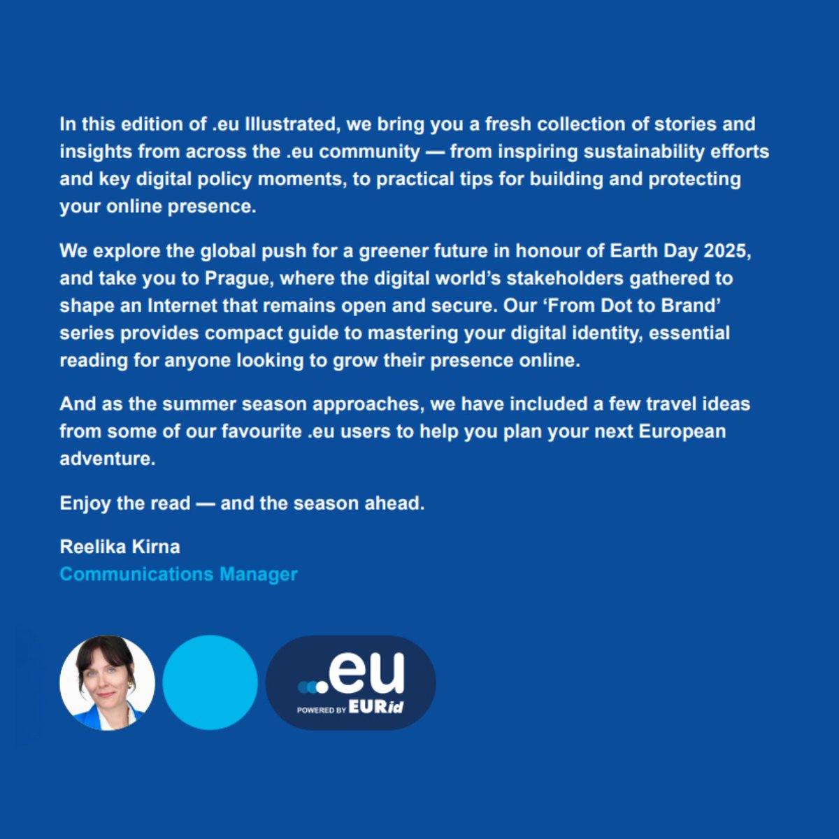 🆕 Hot off the press! The Spring edition of .eu Illustrated is here👉: eurid.eu/en/knowledge-c…
💬✨ Get inspired by the voices of the #doteu community, discover it now!