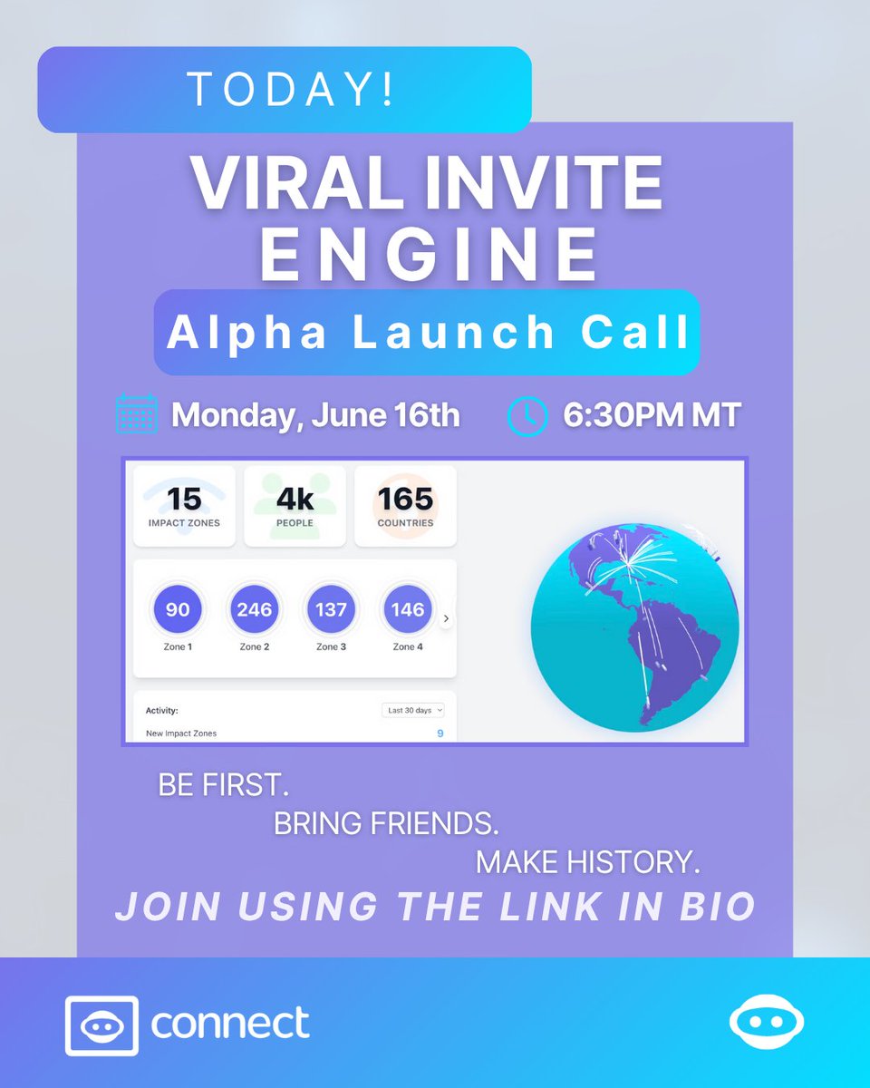connect_win's tweet photo. ๐จ Itโs happening TONIGHT! ๐จ Donโt miss the Viral Invite Engine: Alpha Launch Party โ your first look at the tool thatโs about to change everything.
Learn. Earn. Lead the movement.
๐ข 7:30pm CDT. Be there.
#ConnectMovement #AlphaLaunch #ViralWithPurpose https://t.co/RebmDjhr84