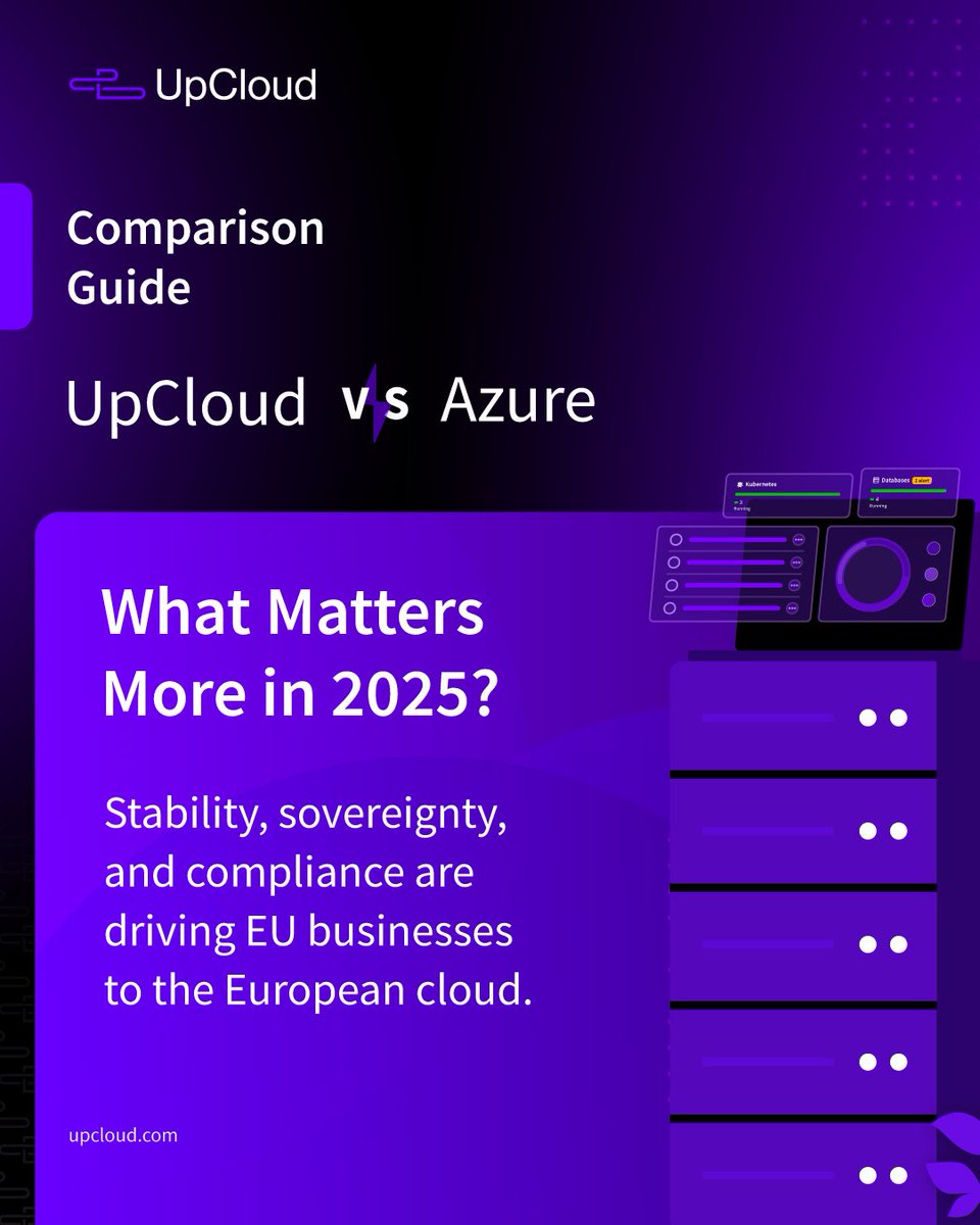 UpCloud's tweet photo. Looking for transparent pricing, no egress fees and EU-based infrastructure?
Compare #Azure vs. #UpCloud 👇
https://t.co/DyyA2NH4RG https://t.co/gyUwMJOdel