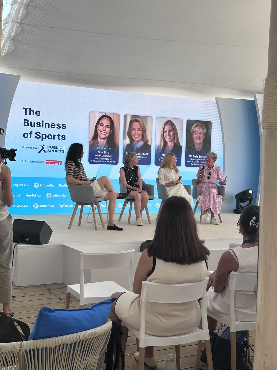 Love hearing from brands on how they are sports to drive their business.  Thank you Sue Bird (WNBA hall of Fame), Denise Campbell (Novartis), Mandy Gill (Marriott) and Michele Barlow (Bank of America)! Celebrating the power of Sports. <a href="/espn/">ESPN</a> <a href="/PublicisGroupe/">Publicis Groupe</a> <a href="/influential/">Influential</a>