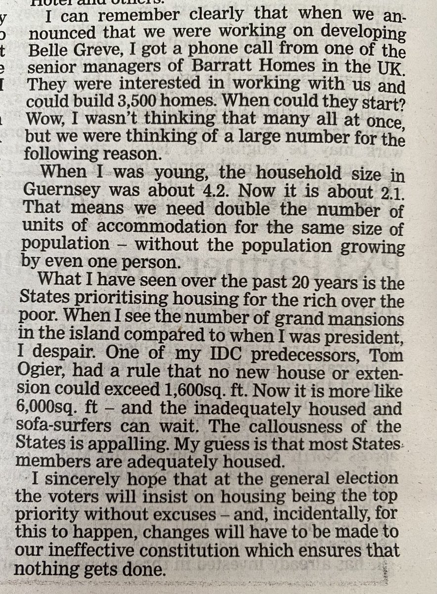 Superb article in today’s ⁦<a href="/GuernseyPress/">Guernsey Press</a>⁩ by former States member John Langlois, well worth a read. John worked incredibly hard during his time in the States as President 2 major committees plus on other committees yet still had his business &amp; charity work.