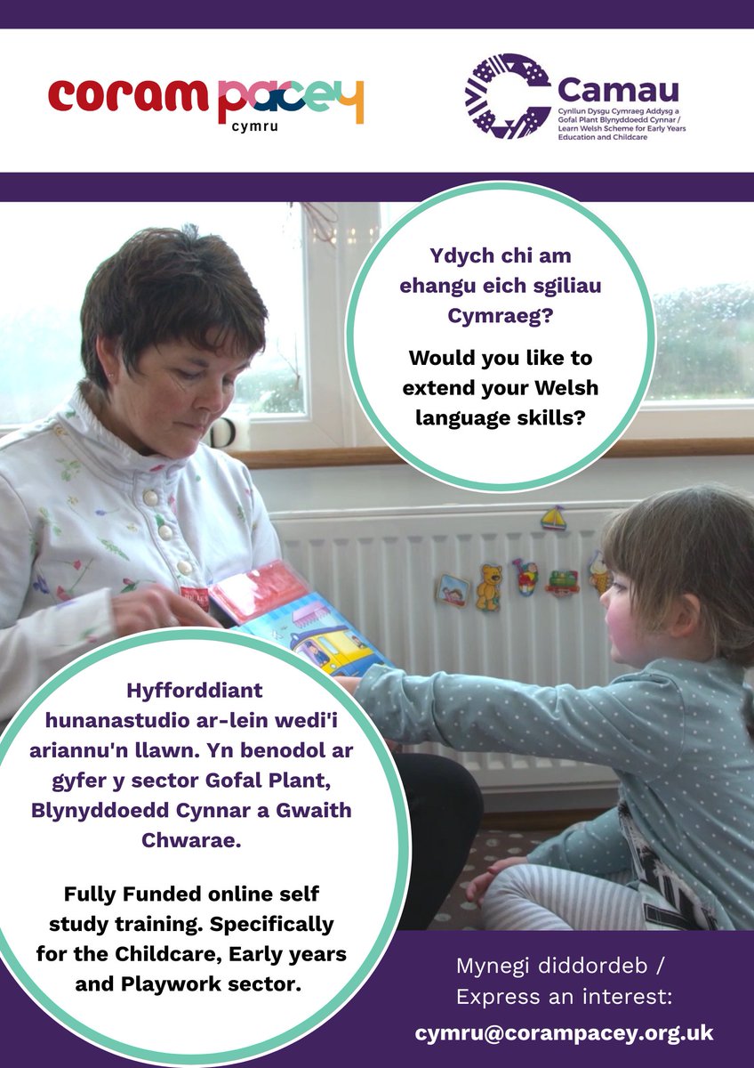 CoramPACEYCymru's tweet photo. Welsh language training🏴󠁧󠁢󠁷󠁬󠁳󠁿
To discuss further or to express your interest please contact: cymru@corampacey.org.uk

Hyfforddiant iaith Gymraeg🏴󠁧󠁢󠁷󠁬󠁳󠁿
I drafod ymhellach neu i fynegi eich diddordeb cysylltwch â: cymru@corampacey.org.uk https://t.co/CKF0jZG4AQ