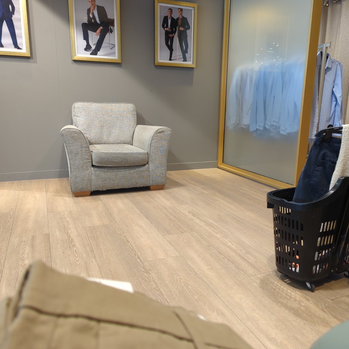 I don't have sons but if I did I am sure it is the same shopping experience as with a grown up man. Skulks around to show the accompanying lady to garner approval or disdain.

#Shopping