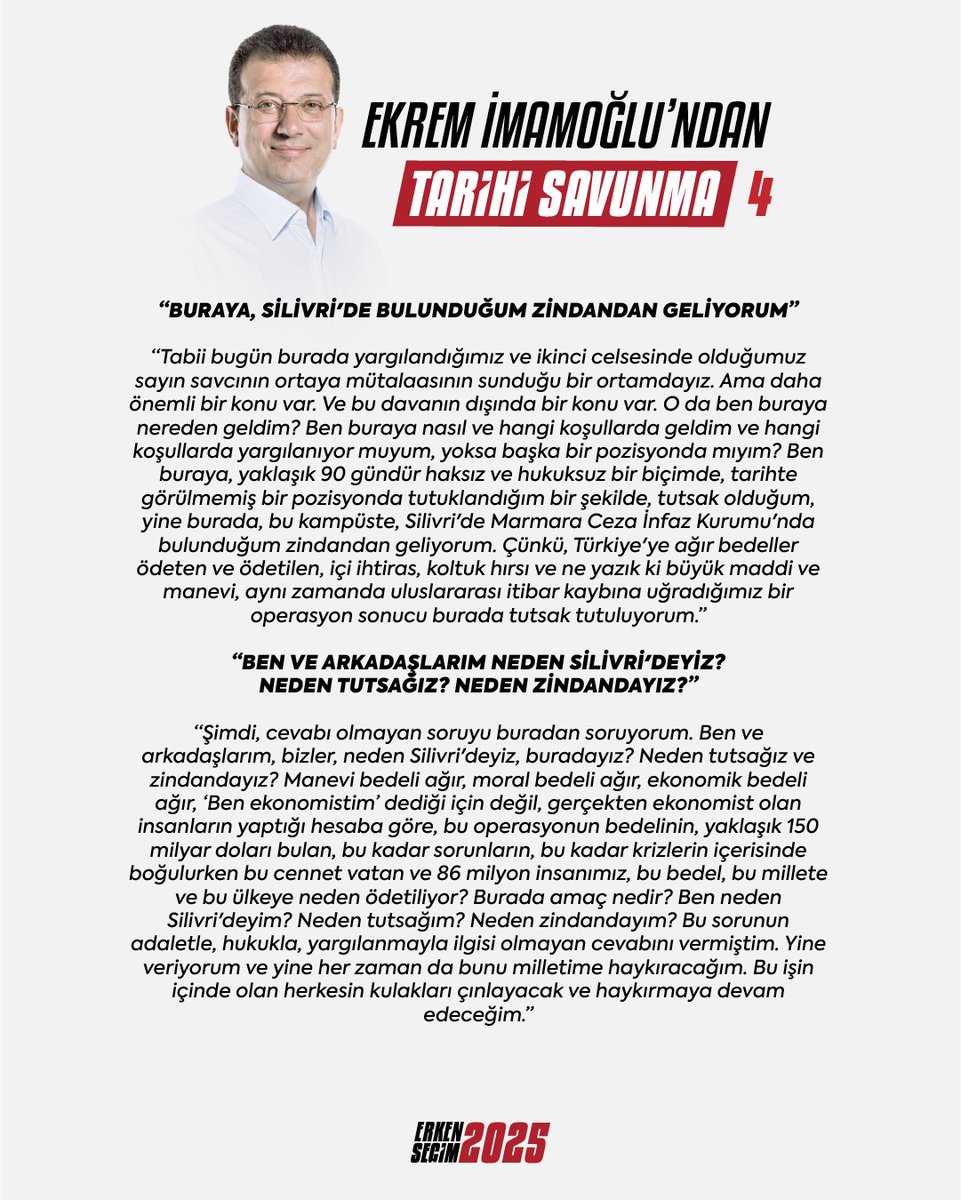 EKREM İMAMOĞLU’NUN TARİHİ SAVUNMASI