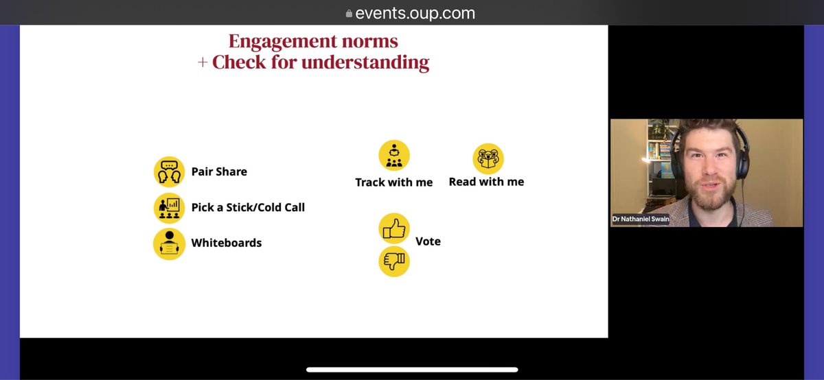 maianhlu's tweet image. Another great webinar by @NathanielRSwain “Reducing student cognitive load to allow for greater focus on new learning.” Engagement norms have been a game changer @LansvalePS to help with checks for understanding. Tchrs are also starting to rearrange desks to optimise learning.