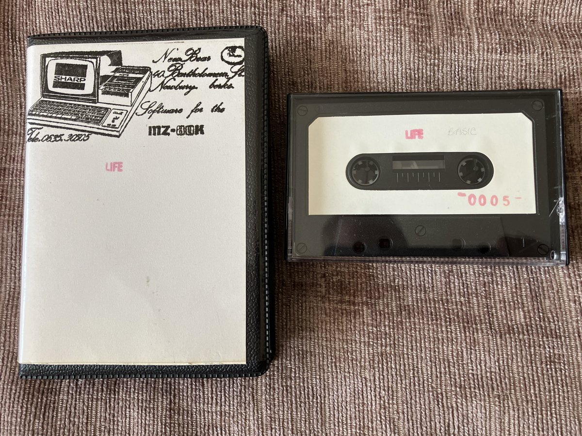 Today’s awesome arrival :) A version of Conway’s “Game of Life” for the MZ-80K. Interesting packaging, I only have one more release from NewBear with this type of packaging, I think their earliest releases must have looked like this as they seem a lot more ‘handmade’.