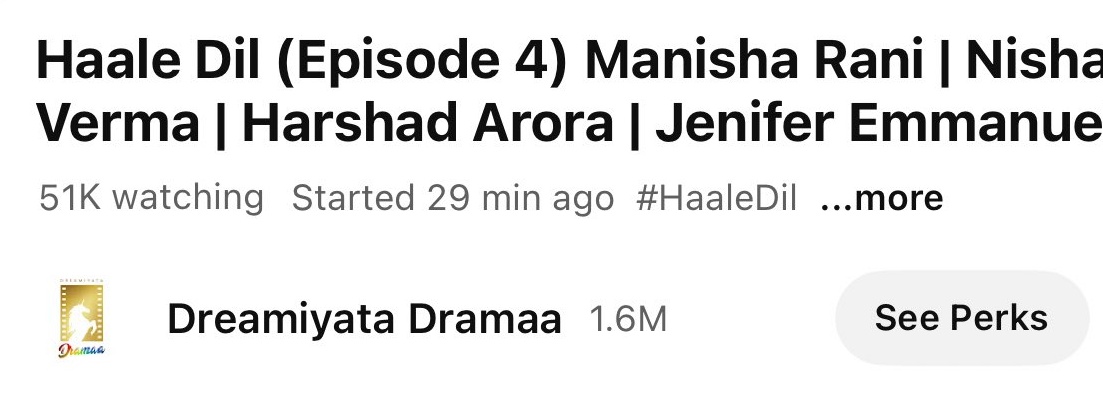 scpsche's tweet photo. Happy 😊 to see my prediction is proving wrong.

Today(EP-4) peak live watching of # #HaaleDil was 51 k+ 🔥🔥

L🖇️-https://t.co/JqI1P1X19h

#ManishaSquad Good bye from x for 1 month at least .TC ❤️ 

#ManishaRani 
#haaledilftmanisharani 
#HaaledilShow

https://t.co/r9aJ71AwBn https://t.co/ec3OhRVraJ