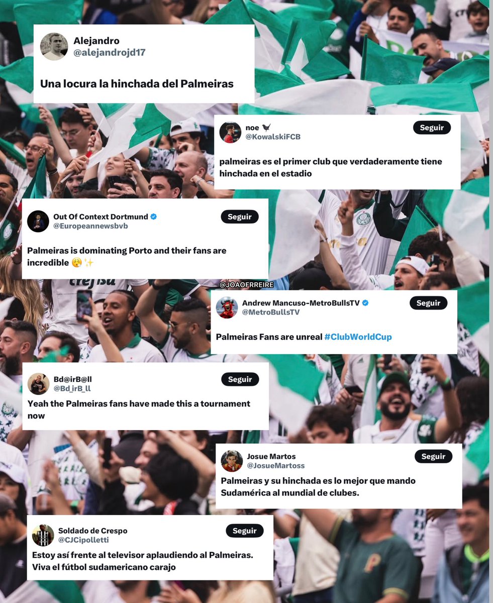 joaofrreire's tweet photo. O mundo ABISMADO com a torcida do Palmeiras

Porém o Enzo da internet acha o contrário disso.

Fiquem com a FICÇÃO... Prefiro ver a REALIDADE https://t.co/qWieIxa2sS