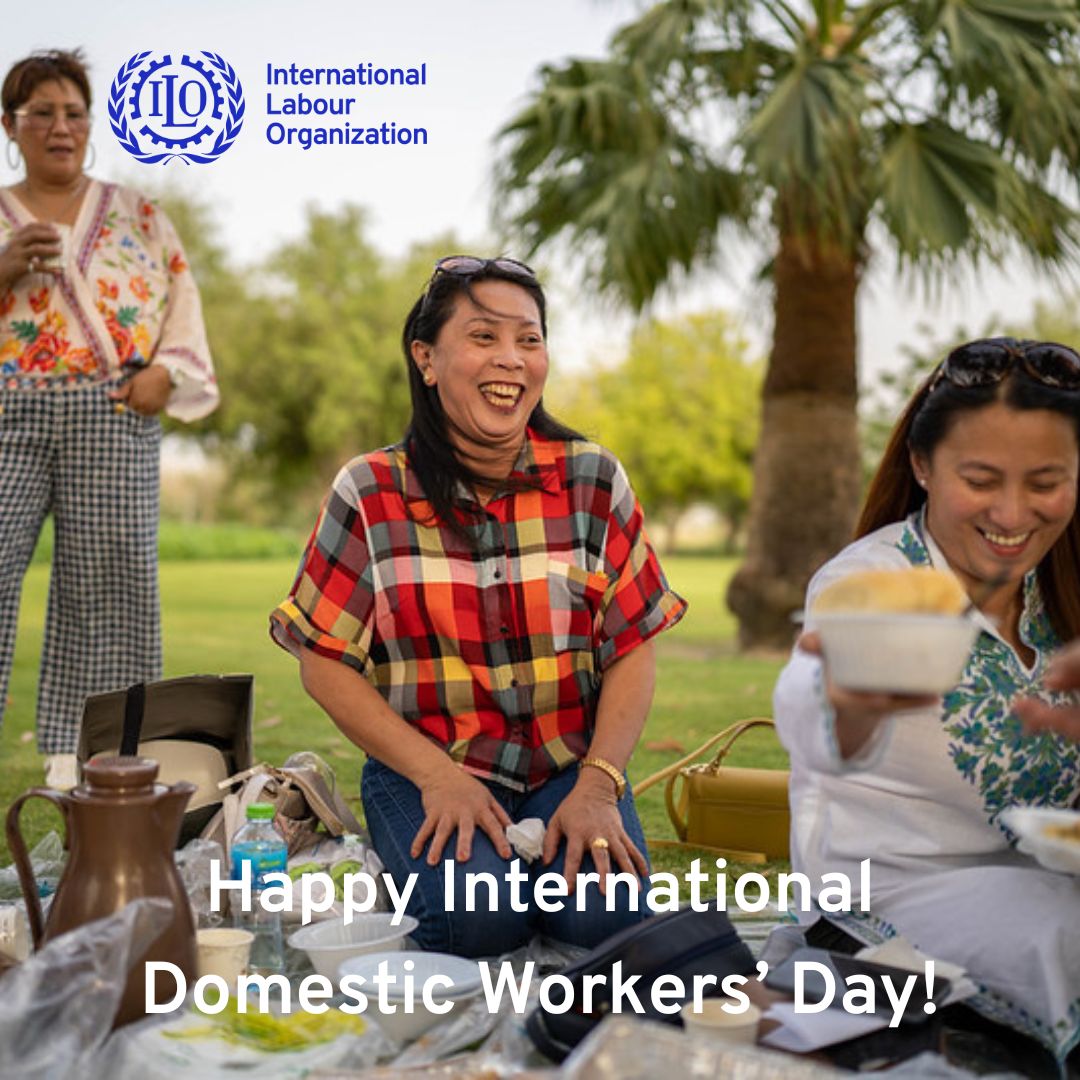 ILO Qatar (@iloqatar) on Twitter photo #DomesticWorkers play a vital role in caring for families and supporting our households 👏
Today, we commemorate the adoption of <a href="/ilo/">International Labour Organization</a>'s Convention 189 on Domestic Workers, and renewing our commitment to recognizing and protecting their rights!
#DomesticWorkersDay #C189 #DomesticWorkers play a vital role in caring for families and supporting our households 👏
Today, we commemorate the adoption of <a href="/ilo/">International Labour Organization</a>'s Convention 189 on Domestic Workers, and renewing our commitment to recognizing and protecting their rights!
#DomesticWorkersDay #C189