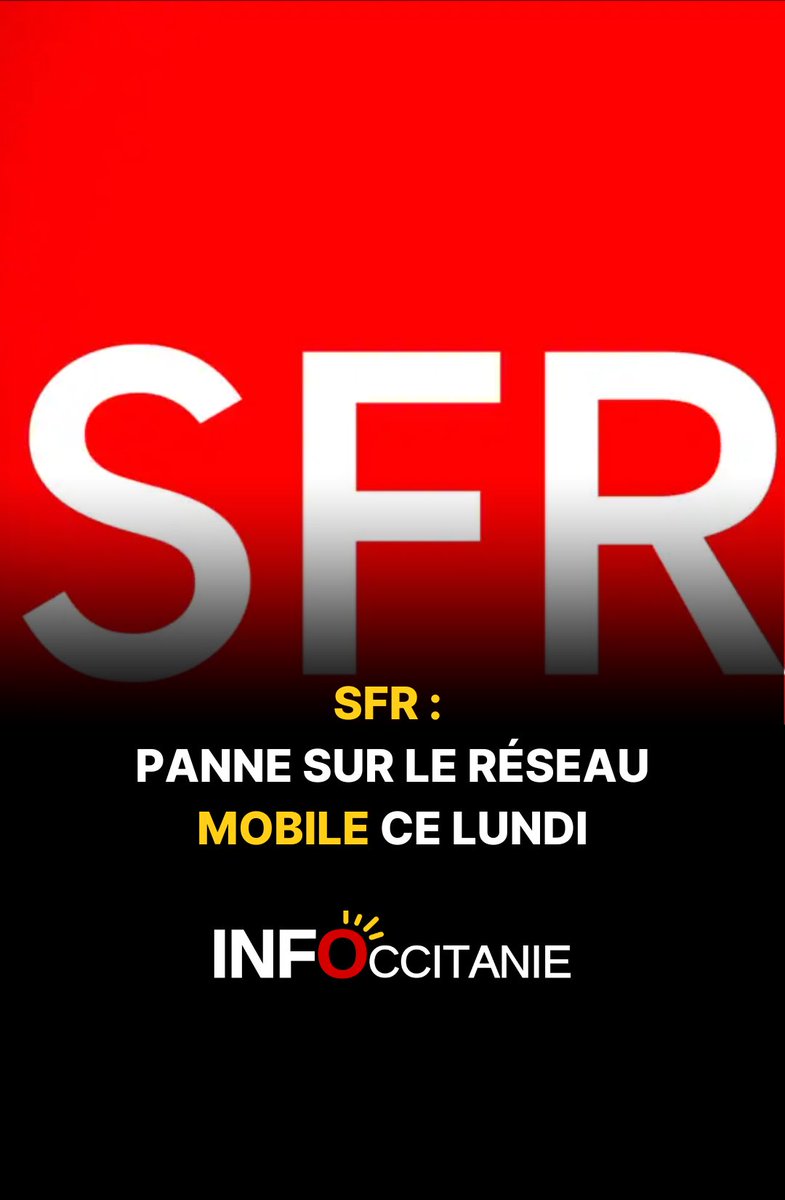 infoccitanie's tweet image. #SFR : #panne sur le réseau #mobile ce lundi ▶️ infoccitanie.fr/sfr-panne-sur-…