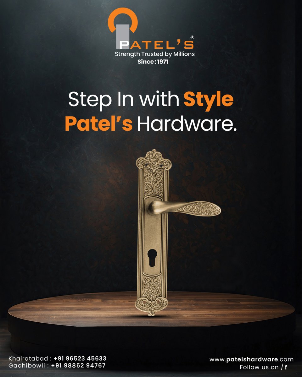 Patelshardware's tweet image. Step in with style! Patel&apos;s Hardware offers exquisite luxury door handles. Elevate your home&apos;s elegance with our stunning designs. Visit us in Hyderabad for premium hardware solutions.

Explore Our Website
Visit our website: patelshardware.com

#patelshardware #doorhandles