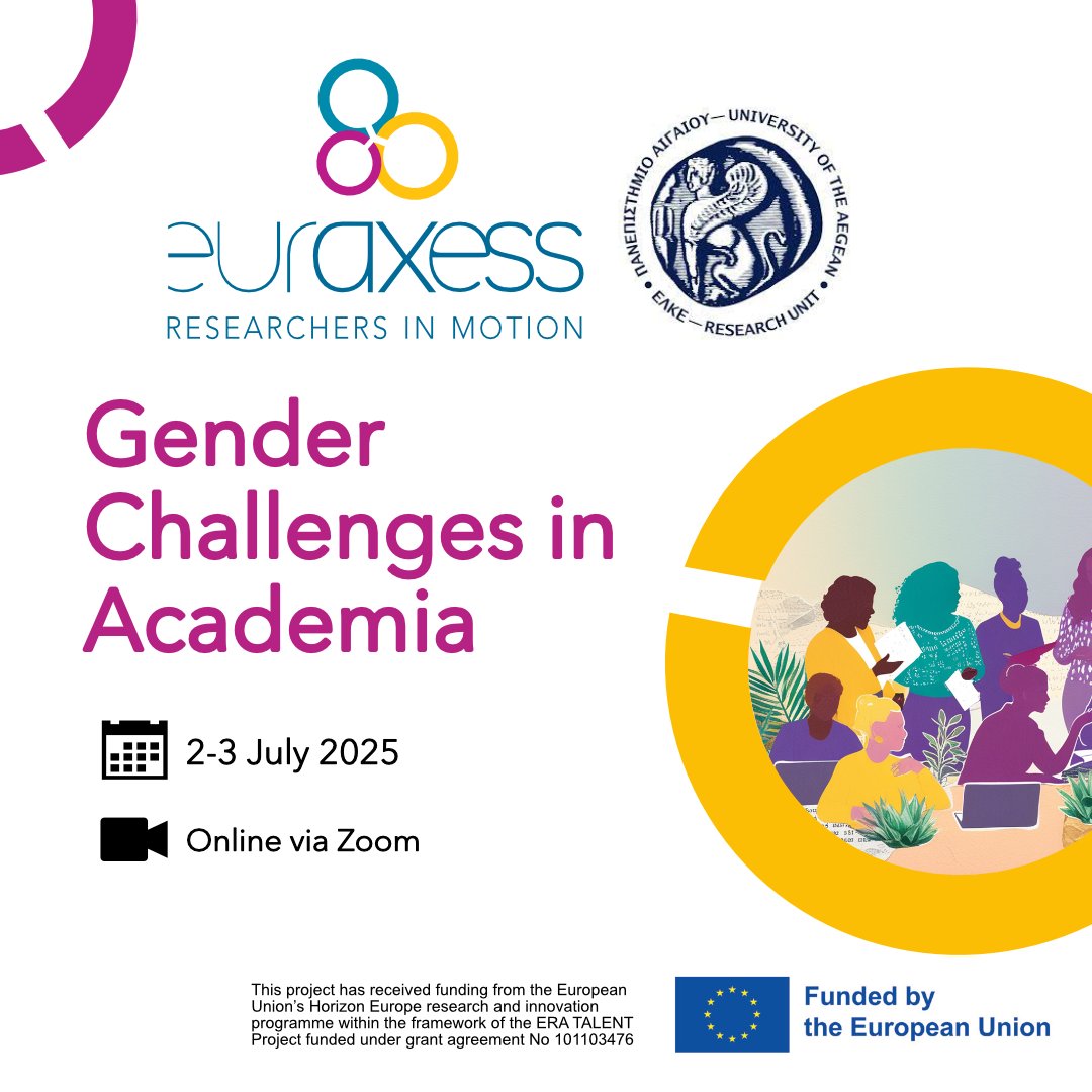 🎮 Gamers &amp; creative minds, you’re welcome!
Design a 20’ interactive game for the EURAXESS UAegean Workshop on Gender Challenges in Academia, info:tinyurl.com/2jn3en6f
🗓️ Deadline: June 25
📩 Submit: euraxess@aegean.gr 
#GameDesign #GenderEquality #EURAXESS