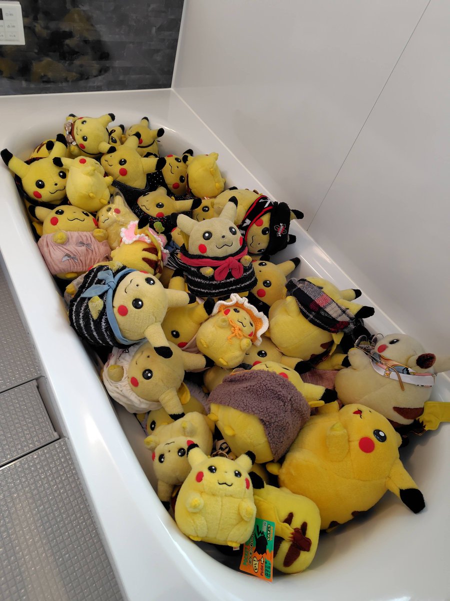 ぴゃー先輩、怒りのピカチュウ風呂