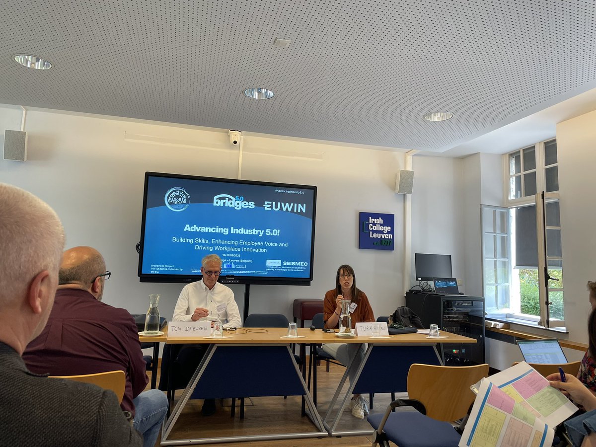 The Advancing Industry 5.0 Conference has just started, hosted at the Irish College in Leuven - focusing on building skills, enhancing employee voice, and driving workplace innovation. #Broadvoice #Directparticipation <a href="/ilaria_armaroli/">Ilaria Armaroli</a>
