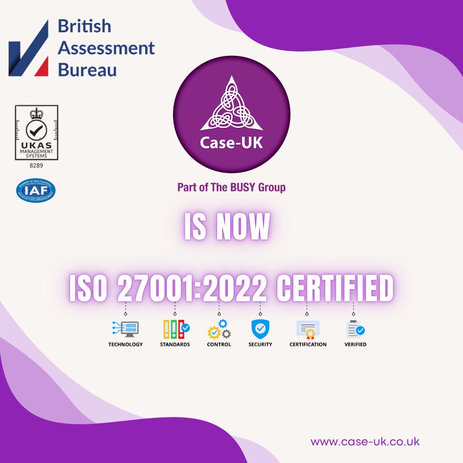 We are thrilled to announce that Case-UK C.I.C has successfully passed the ISO27001 accreditation following a rigorous two-day on-site and remote audit. We are proud to report that Case-UK achieved a 'clean slate pass' with no major, minor, or areas for improvement identified.