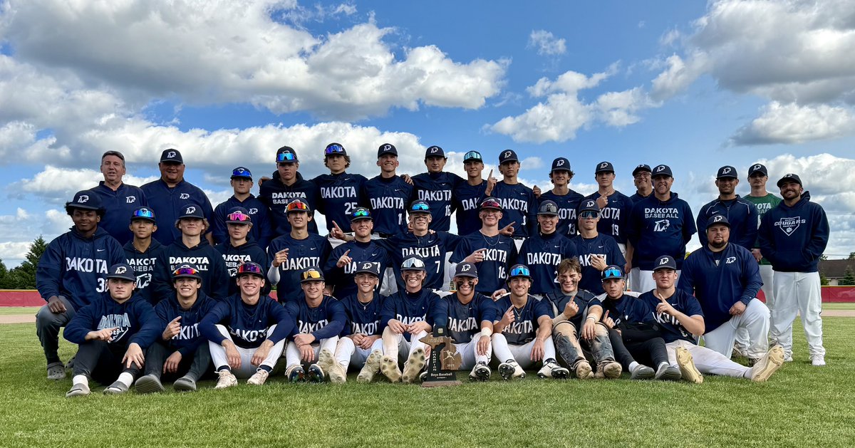 DakotaBaseball's tweet photo. 2025 season is finally wrapped up. Tough loss to end it in the FINALS, but a fantastic year! 37 wins is the school RECORD!  Thank you for everything seniors! https://t.co/LmvI8deeLB
