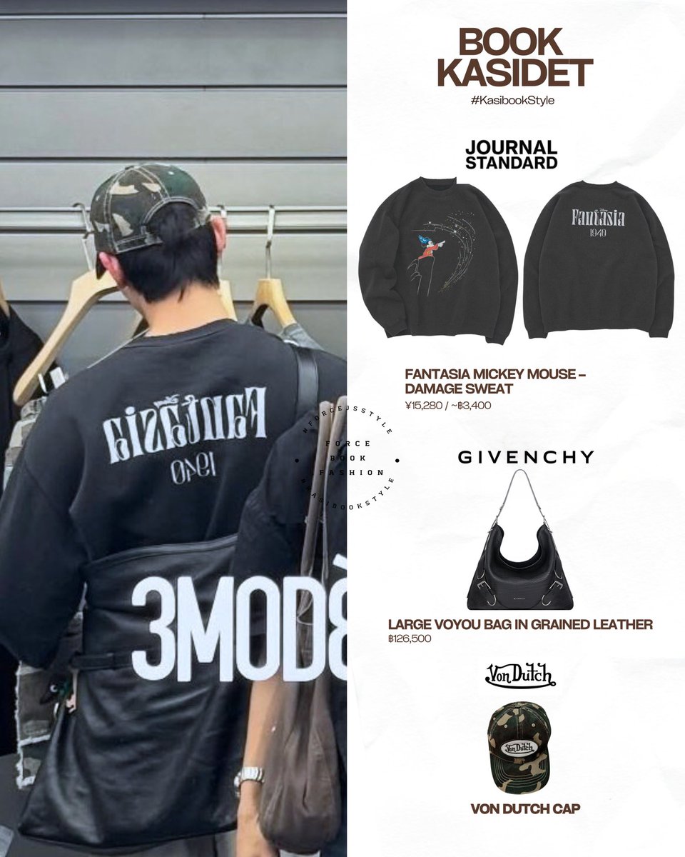 ForceBook_F's tweet photo. Kasibook Style ✨
👕#JOURNALSTANDARD : Fantasia Mickey Mouse-Damage Sweat
👜 #Givenchy : Large Voyou bag in grained leather
🧢 #vandutch : Von Dutch CAP
#kasibook #KasibookStyle https://t.co/b0Tg1OAP0X