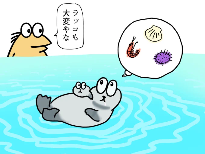 法律で保護捕獲できないラッコ
ラッコも大変やな
ホタテ、エビ、アワビと高級食材ばかり食べてるのは気のせいか

かわいい!
#ラッコ #イラスト 
