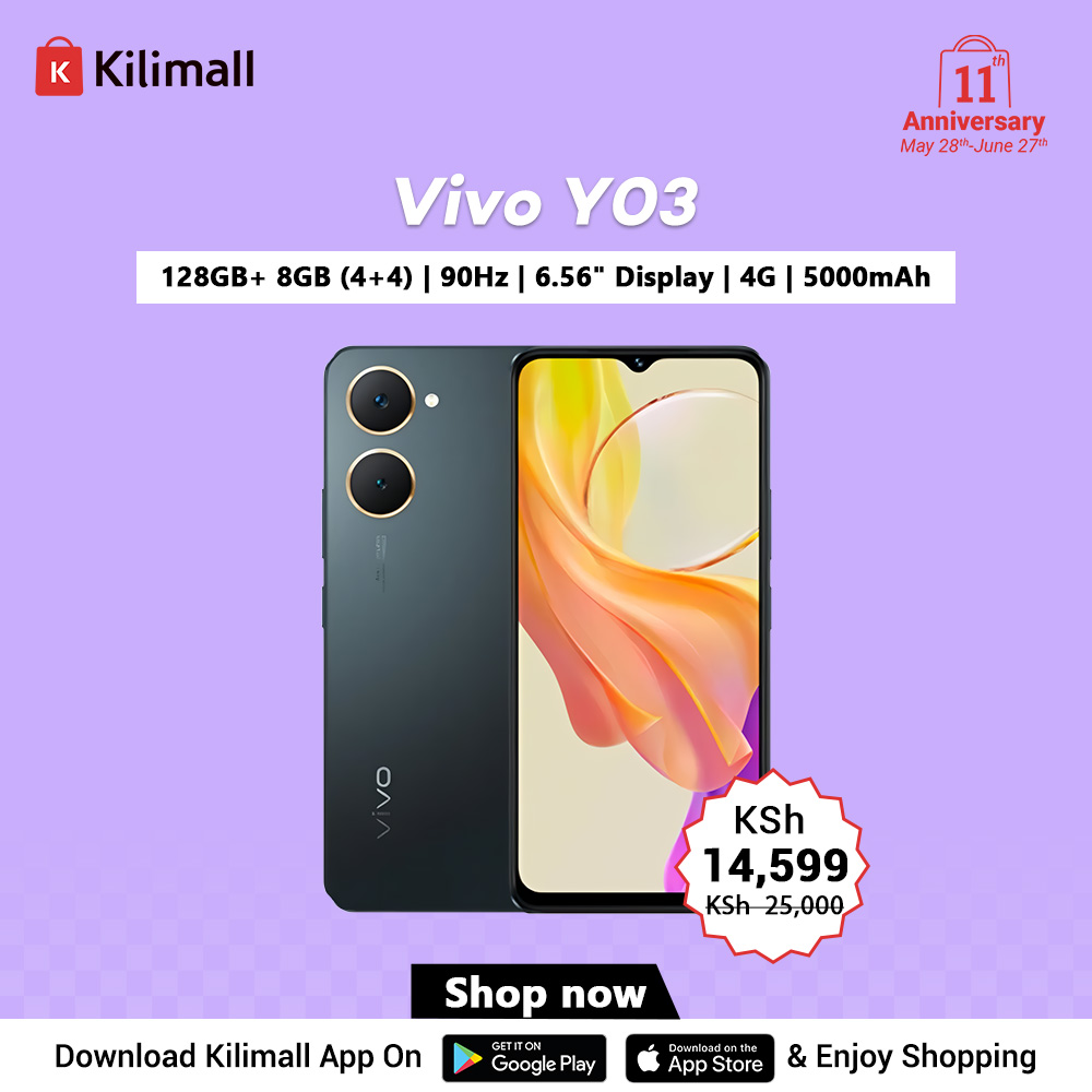 Nani anaeza guess operating system ya hii>> k.kili.co/1t8px Vivo Y03 ni gani?Download the Kilimall app, use the code 10002264478 to search for it and order today🥳
#Kilimall #Vivo #offer #affordablephones #Kilimall11thAnniversary