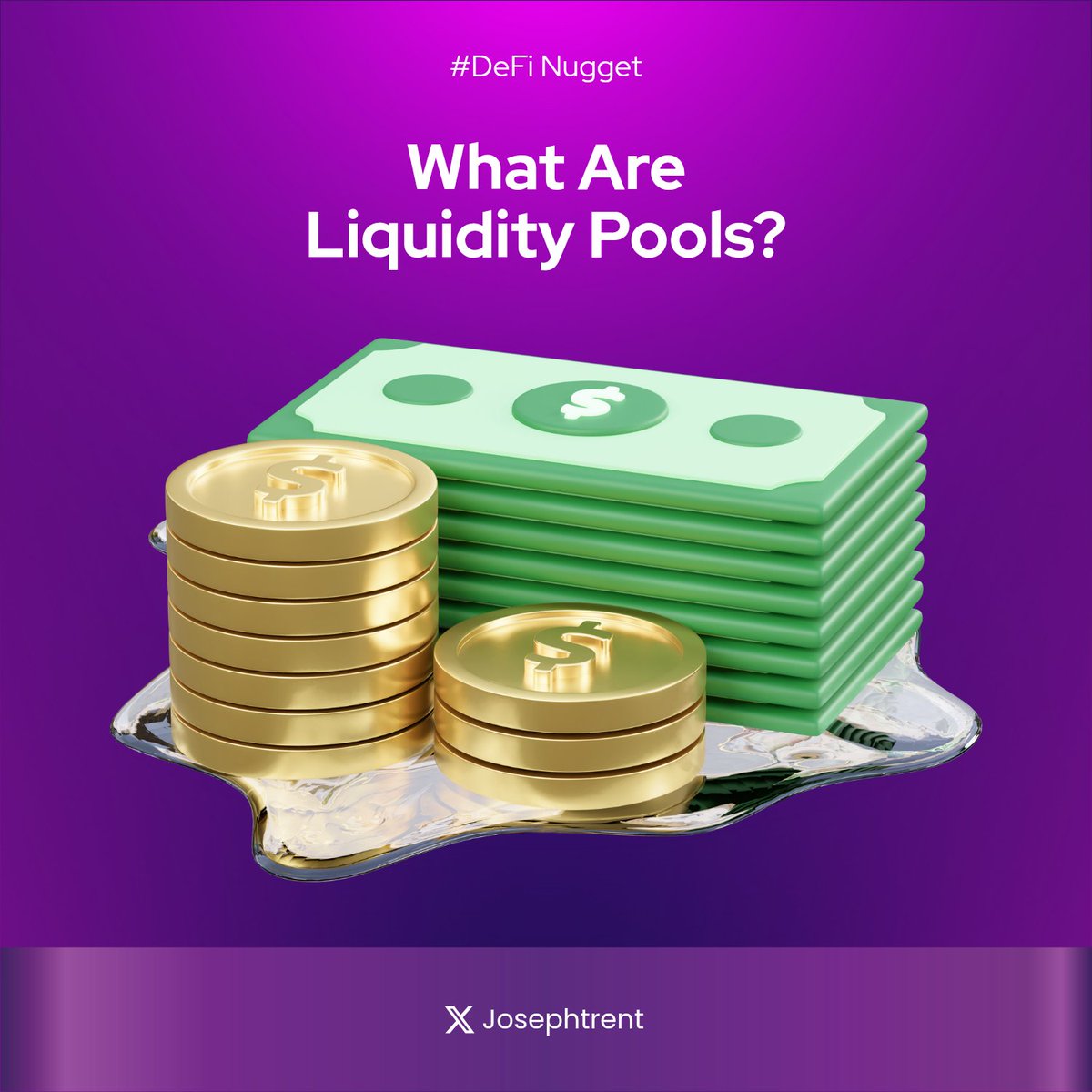 trenz999's tweet photo. Letâs talk about liquidity poolsâa foundational concept in DeFi that lets anyone be the bank, earn fees, and power decentralized trading.
#Web3 #Defi #Liquidity #Unisw
Iâll explain it to you on how it worksâstep by step:
Imagine you and I each put $100 into a pot.
You bring $100 in ETH, I bring $100 in USDT. Thatâs our pool.
Anyone who wants to swap ETH for USDT or vice versa can now do so from our pot instead of going to a centralized exchange like Binance.
Thatâs a ðð¶ðŸðð¶ð±ð¶ðð ðœðŒðŒð¹.
ð§ðµð² ðœðŒðŒð¹ ð¶ð ðœðŒðð²ð¿ð²ð± ð¯ð ð® ððºð®ð¿ð ð°ðŒð»ðð¿ð®ð°ðâð¶ð ð®ðððŒðºð®ðð²ð ð²ðð²ð¿ðððµð¶ð»ðŽ.
ð¡ðŒ ðµððºð®ð» ðºð¶ð±ð±ð¹ð²ðºð®ð». ð¡ðŒ ð®ðœðœð¿ðŒðð®ð¹ð. ðððð ðºð®ððµ ð®ð»ð± ð°ðŒð±ð² ð±ðŒð¶ð»ðŽ ð¶ðð ððµð¶ð»ðŽ.
The most common formula?
ð§ªâ x * y = k
Thatâs the constant product formula used in AMMs (automated market makers).
Let me break that formula down:
ð= how much ETH is in the pool
ð® =how much USDT is in the pool
ð = a fixed number (the product of the two)
Whenever someone makes a trade, the ratio shifts to keep k constant. Thatâs what changes the price.
So if someone comes and buys a bunch of ETH from the pool, the ETH (x) goes down, the USDT (y) goes upâand the price of ETH increases automatically.
ððð ð¢ð€ð§ð ððð ð®ð€ðª ð©ðð ð ð€ðªð©, ð©ðð ð¢ð€ð§ð ððð¥ðð£ðšðð«ð ð©ðð ð£ððð© ððð ðððð€ð¢ððš.
Itâs like supply and demand, baked into math.
Now letâs talk why people provide liquidity.
When trades happen, a small fee (say 0.3%) is taken.
That fee goes straight to liquidity providers like you and me.
ððð ð¢ð€ð§ð ð«ð€ð¡ðªð¢ð ðð£ ð©ðð ð¥ð€ð€ð¡, ð©ðð ð¢ð€ð§ð ððððš ð¬ð ððð§ð£. ðððšðšðð«ð ðð£ðð€ð¢ð, ððªðšð© ðð€ð§ ð¡ðð©ð©ðð£ð ð€ðªð§ ð¢ð€ð£ðð® ðšðð© ð©ððð§ð.
But wait⊠thereâs a catch:
ððºðœð²ð¿ðºð®ð»ð²ð»ð ððŒðð.
If the price of ETH moves a lot (either up or down) while itâs in the pool, you could end up with less value than if you had just held your ETH and USDT separately.
Itâs not always a loss. But it can be.
Let me explain...
Letâs say ETH doubles while itâs in the pool.
The pool adjusts. Youâll now hold less ETH and more USDT. When you withdraw, your ETH bag is smaller than when you started.
That difference is impermanent loss.
It only becomes permanent if you withdraw at that point.
So, why do people still do it?
Because fees + token rewards (like $UNI or $CAKE) can offset the impermanent loss.
In high-volume pools, you might still come out ahead.
You just need to understand the risksâand choose your pairs wisely.
Letâs talk platforms.
@Uniswap â King of ETH-based swaps. V3 adds âconcentrated liquidityâ (more on that in a sec).
@PancakeSwap â Cheaper, faster, on BSC.
@CurveFinance â Ideal for stablecoin pools. Minimal impermanent loss.
@Balancer â Custom pool weights.
@SushiSwap â DeFi buffet.
Hereâs how you can get started:
1. Pick a platform (like Uniswap)
2. Choose a pair (say USDT/USDC or ETH/DAI)
3. Connect your wallet
4. Deposit equal value of both tokens
5. Youâll get LP tokens representing your share
6. Sit back and earn fees!
ðœðªð©,ðð€ð¡ð ð®ð€ðªð§ ðð€ð§ðšððš ð£ð€ð¬ ð
Youâll also want to monitor your position.
So
Look out for:
âVolume (more trades = more fees)
âPrice divergence (for IL risk)
âGas fees (Ethereum ainât cheap)
âPool size (smaller pools have more slippage)
ðð²ðð¶ ð¿ð²ðð®ð¿ð±ð ððµð² ð¶ð»ð³ðŒð¿ðºð²ð±, ð»ðŒð ð·ððð ððµð² ð°ðð¿ð¶ðŒðð.
Advanced LPs even use:
Concentrated liquidity (Uniswap V3)
â You only provide liquidity within specific price ranges = higher efficiency, more risk
âStablecoin pools for IL protection
âMulti-token pools on Balancer
âLP staking for yield farming rewards
Also, donât forget:
ðð¢ðð§ð© ðð€ð£ð©ð§ððð©ðš ððð£ ðððð¡.
ðð§ð€ðððð©ðš ððð£ ð§ðªð ð¥ðªð¡ð¡.
ðð§ððððš ððð£ ðð§ððšð.
This is still cryptoârisk management is part of the game.
Audit status, community trust, and platform history matter.
Oh yes that includes the people behind the project too!
So, TL;DR?
Liquidity pools are the engine room of DeFi.
They let us:
âTrade without intermediaries
âEarn yield as LPs
âEnable true decentralization
But itâs not free moneyâunderstand the mechanics, and then dive in.
If youâve ever used Uniswap, PancakeSwap, Curve, or any other DEX,
youâve already interacted with a liquidity pool.
The next level is becoming a liquidity provider yourself.
Let your capital work for youâjust know the rules of the game.
ðð€ð¥ð ð®ð€ðª ð¡ððð§ð£ð© ðšð€ð¢ðð©ððð£ð ð©ð€ððð®
ðð©ðð® ððððð®