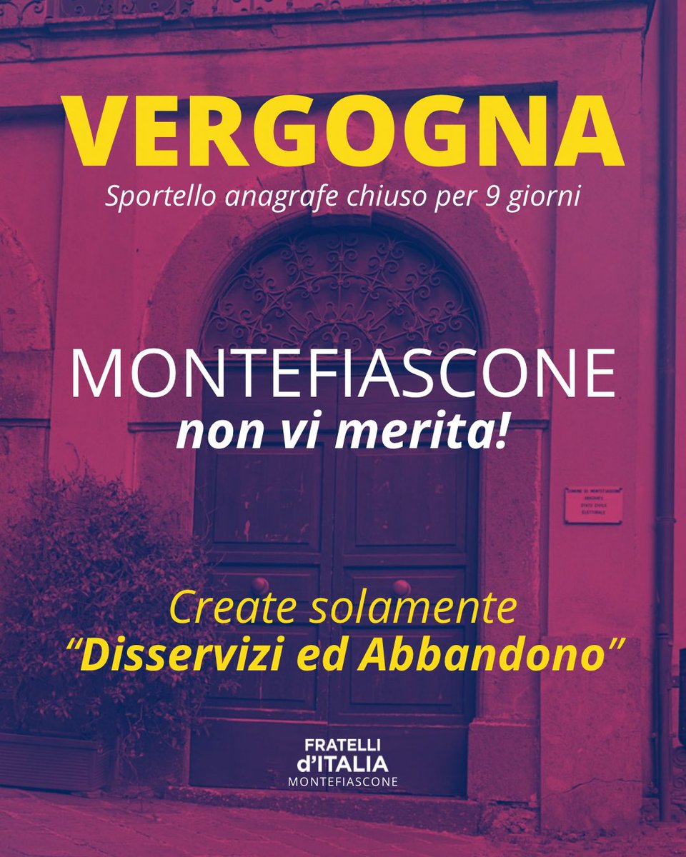 Anagrafe chiuso, cittadini penalizzati.
Zuffi: «Un disservizio intollerabile, frutto di incapacità amministrativa. La gente merita rispetto!»

Leggi l’articolo👇🏼 
ildibattito.info/?p=1898