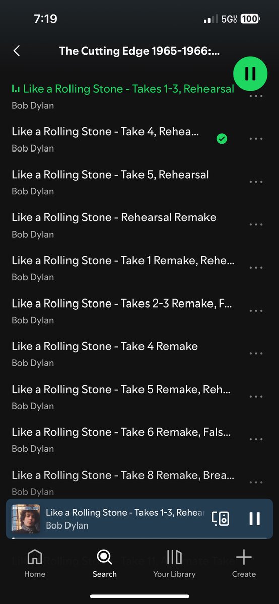 In celebration of like a rolling stone recording day, I will be listening to all 20 takes of like a rolling stone on the cutting edge deluxe edition