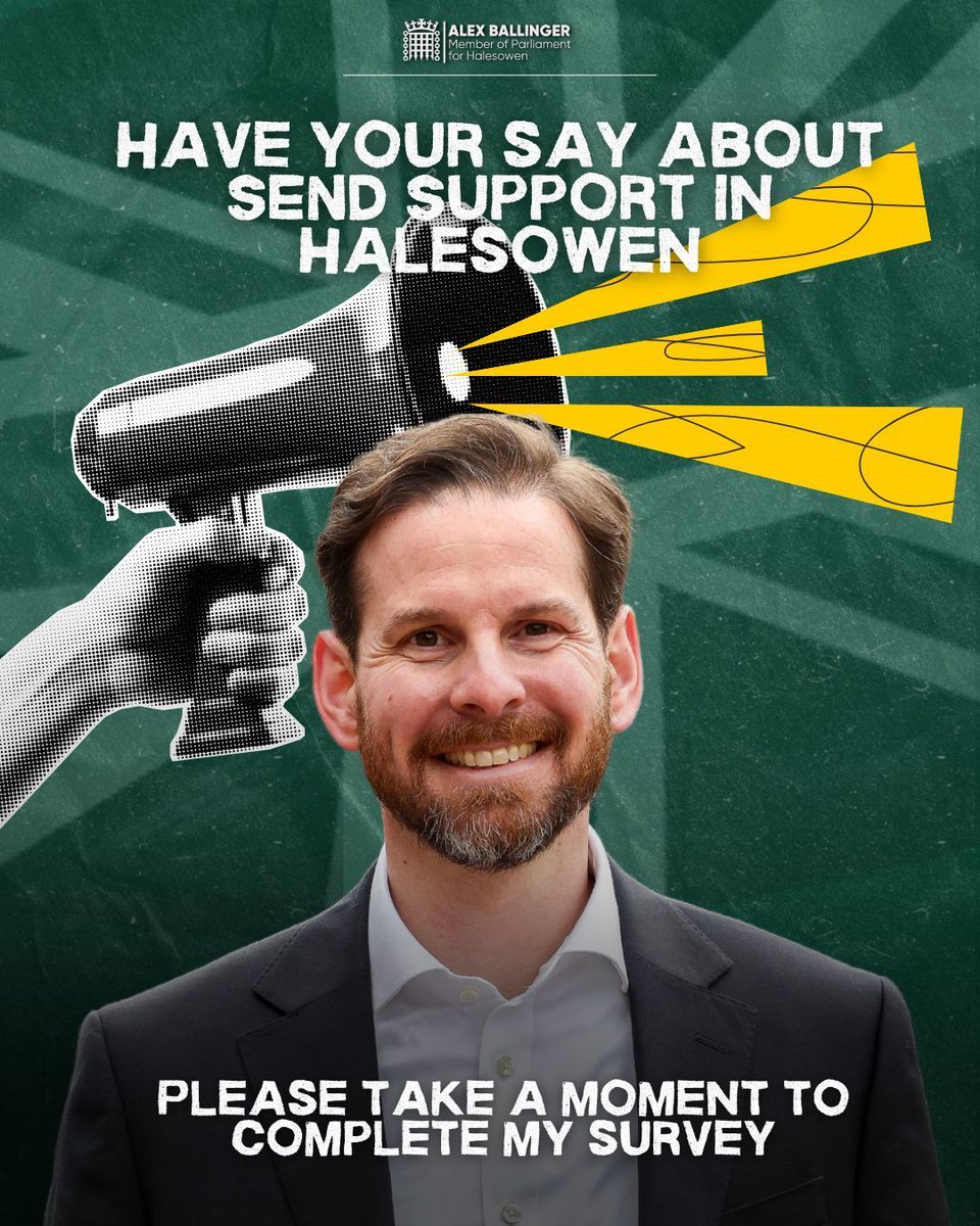 AlexBallingerMP's tweet image. 🚨 The SEND Crisis consultation is still OPEN! 🚨

No parent should face this alone. If your family has been affected by the SEND system, now’s your chance to be heard.

📢 Share your story today: forms.office.com/r/ibhU26VCZw
#SEND #HaveYourSay #SENDReform