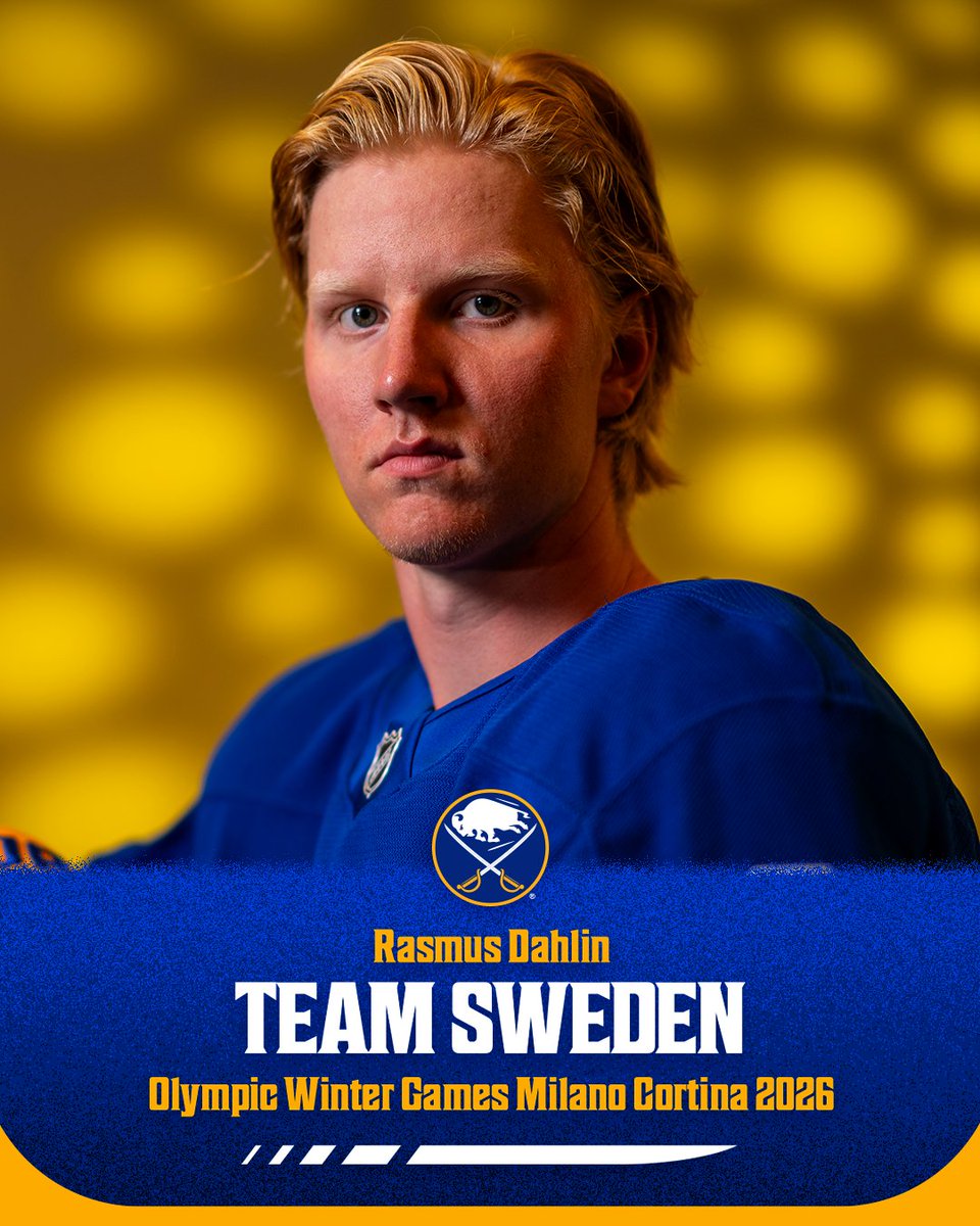 Rasmus Dahlin will be represent Sweden at the 2026 Olympic Winter Games in Milano-Cortina!

Congrats, Ras 👊

Details → bufsabres.co/4449BvV
