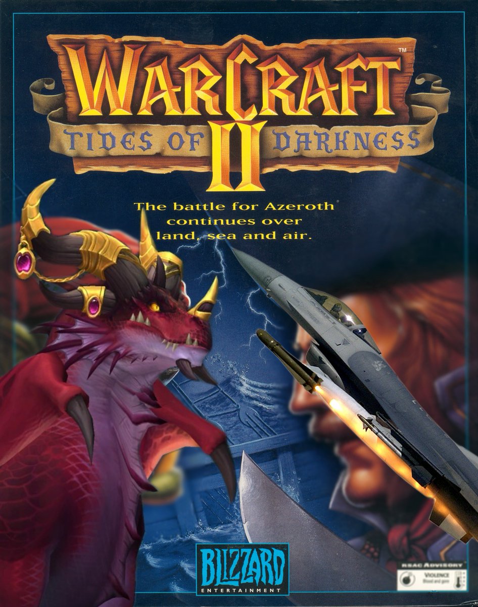 1214) Orcs VS Monde moderne ?

C'est l'idée d'Allen Adham abordée hier pour la création de Warcraft II.
Il voulait que les orcs ouvrent un portail vers le monde réel et moderne. Une cinématique jamais publiée montrait des dragons affrontant des avions F-16. #Warcraft