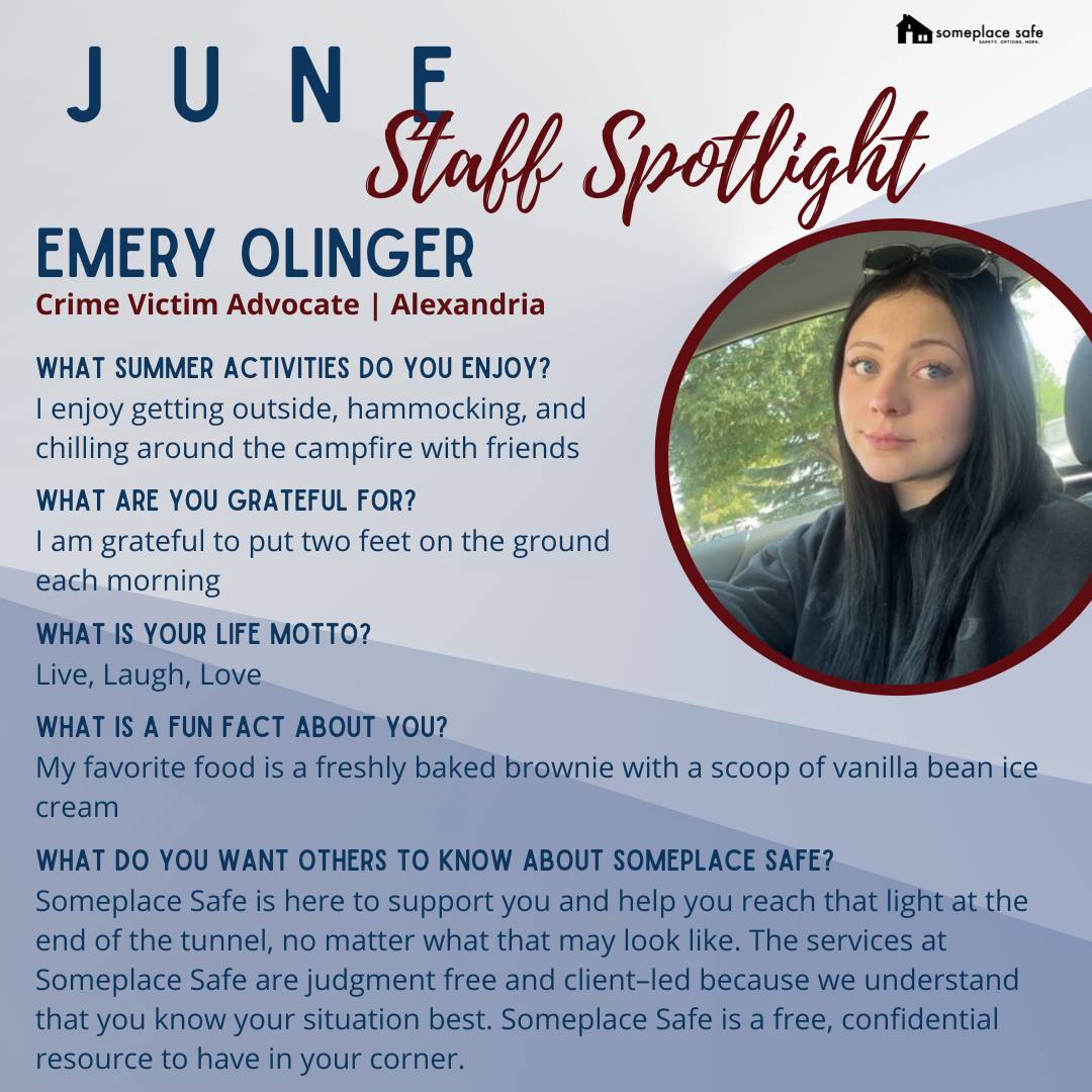 Meet Emery, a Crime Victim Advocate in our Douglas County office, and our June Staff Spotlight!