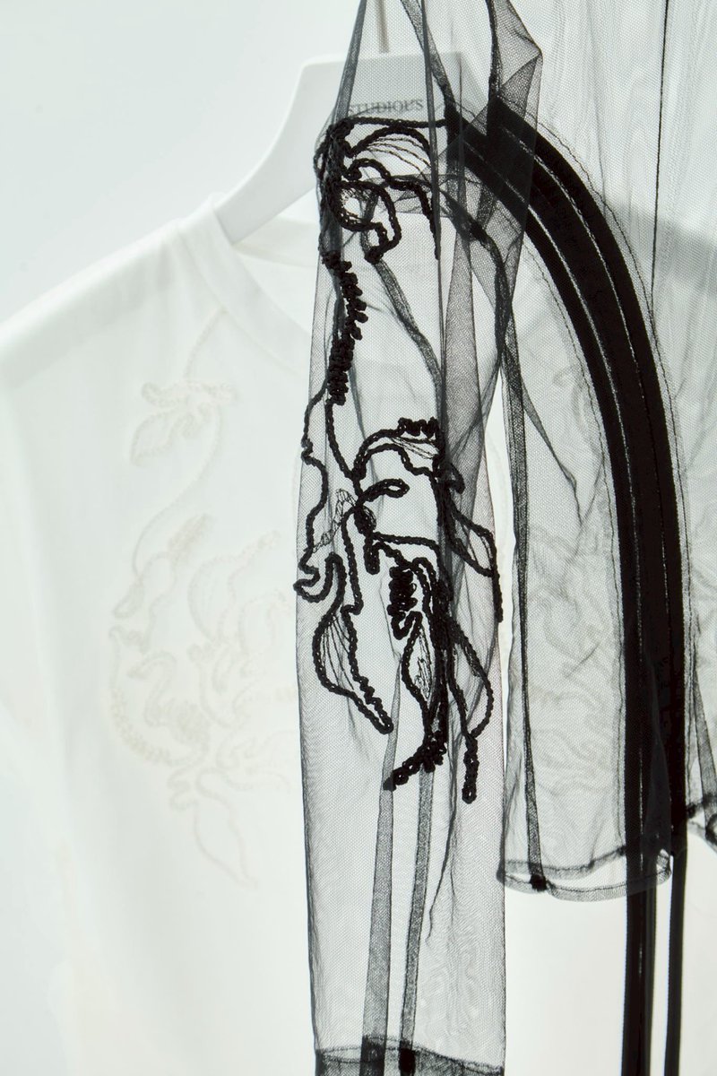 MURRAL×STUDIOUS @_MURRAL_ ▫︎embroidered tulle cardigan ▫︎tulle