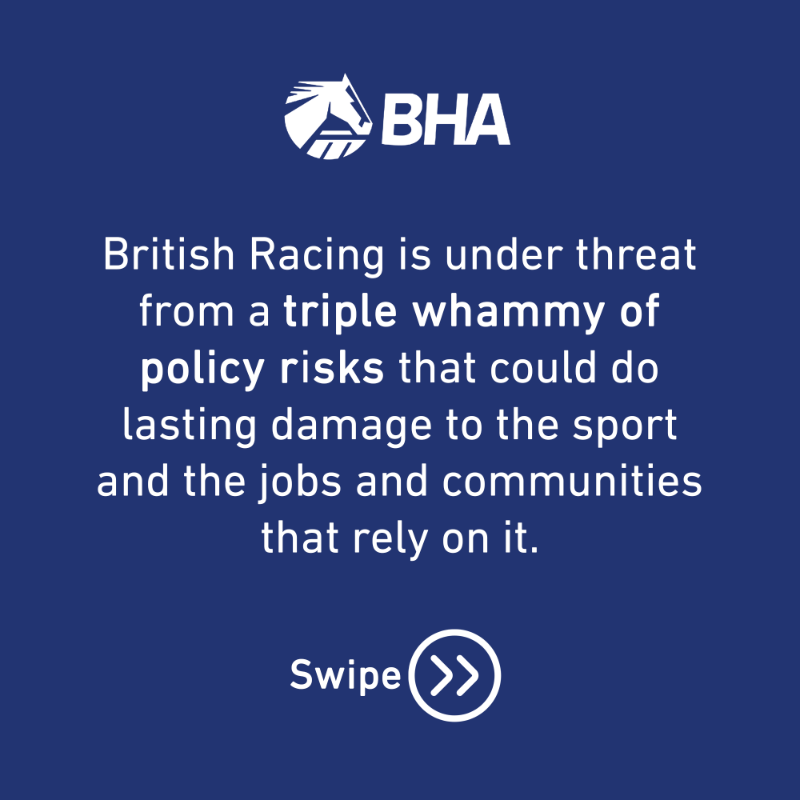 BHAHorseracing's tweet photo. The Racing and Bloodstock All Party Parliamentary Group (APPG) has today published a new report on the state of British Racing calling for the Government to act urgently to protect the sport. 

Our message is clear. Click to read ⤵

#BackBritishRacing