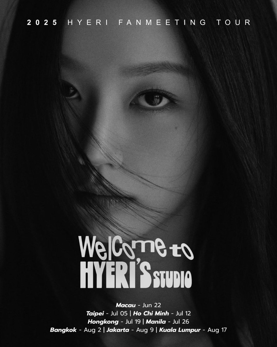 jaeyisslave's tweet photo. <<welcome to HYERI'S STUDIO>>
FAN MEETING TOUR 2025

Grab your tickets:
🔗https://t.co/MQEMVzFIam…
<Welcome to HYERI's STUDIO> IN MANILA

🔗https://t.co/teXMT33879
<Welcome to HYERI's STUDIO> IN BANGKOK

🔗https://t.co/BYsWzBSmNT…
<Welcome to HYERI's STUDIO> IN JAKARTA

🔗https://t.co/bFIFbYAWDv…
<Welcome to HYERI's STUDIO> IN HO CHI MINH

#ฮเ��ริ #Hyeri #LeeHyeri #혜리 #이혜리 
#李惠利  #ヘリ
#Welcome_to_HYERIs_STUDIO