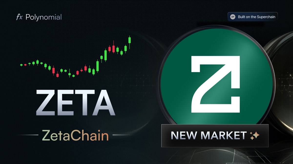 Polynomial (@polynomialfi) on Twitter photo Unlocking a new market: $ZETA!
The first universal blockchain where you can build once, and launch everywhere, <a href="/zetablockchain/">ZetaChain 🟩</a> is here
Trade $ZETA with multi-collateral margin ⚡ Powered by <a href="/PythNetwork/">Pyth Network 🔮</a>
Trade Now: polynomial.fi/en/mainnet/tra… Unlocking a new market: $ZETA!
The first universal blockchain where you can build once, and launch everywhere, <a href="/zetablockchain/">ZetaChain 🟩</a> is here
Trade $ZETA with multi-collateral margin ⚡ Powered by <a href="/PythNetwork/">Pyth Network 🔮</a>
Trade Now: polynomial.fi/en/mainnet/tra…