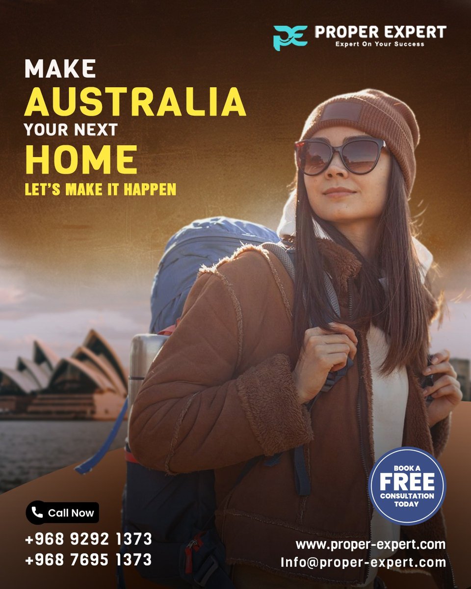 expert83510's tweet photo. Start your journey to a vibrant life in Australia with expert guidance from Proper Expert                                                                                              🔗 https://t.co/F0R6I4Cgcz
💬 +96892921373
📞+968 7695 1373 https://t.co/T5keGD4MuB