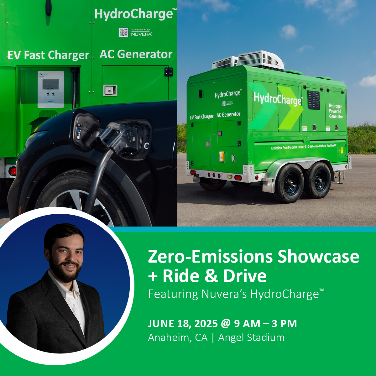 Only 2 Days Left! HydroCharge™ Live Demo in CALIFORNIA!
June 18 | Anaheim, CA
Join us at the Zero-Emissions Showcase + Ride &amp; Drive event for a live demo of HydroCharge™ in action.
zeroemissiontrucks.org/event/zero-emi…

#ZeroEmissions #CleanEnergy #Nuvera #HydroCharge #SustainableTech