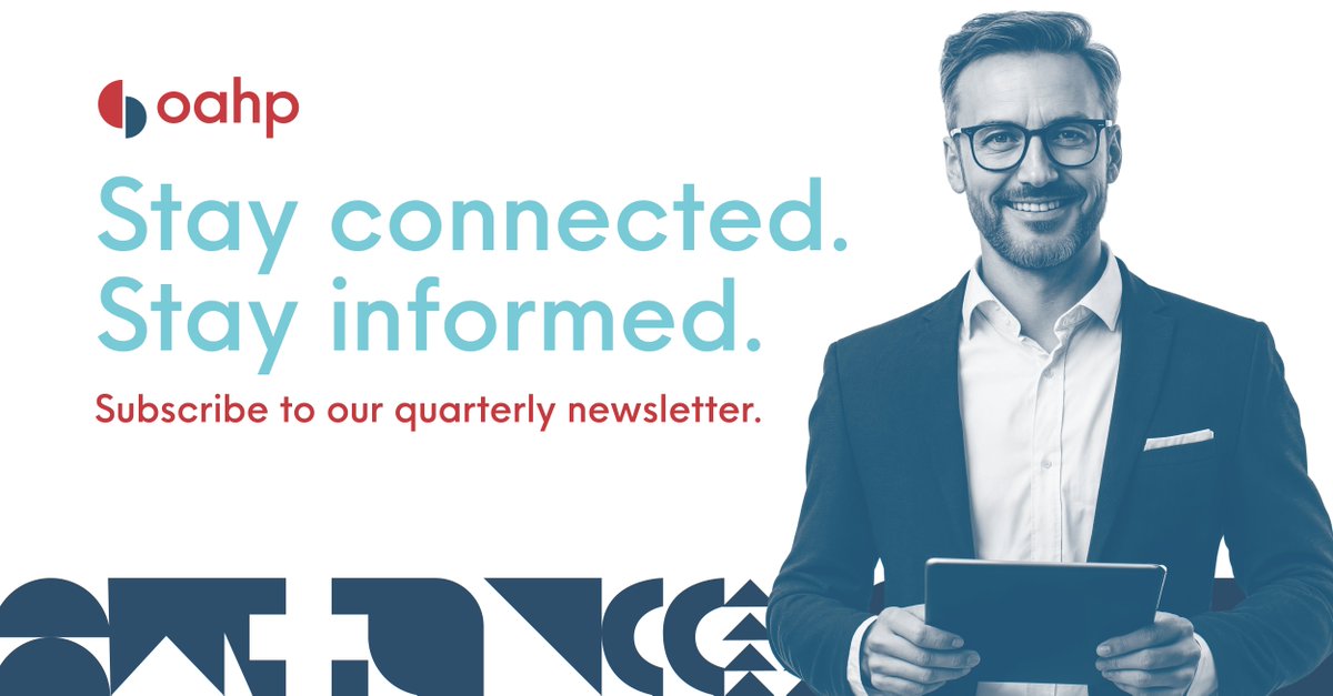 Keep up with healthcare industry insights and legislative activity in Ohio with the OAHP quarterly newsletter. If you haven’t already subscribed, visit the link below to get signed up for the next edition, coming to inboxes very soon!

oahp.org/#newslettersig…