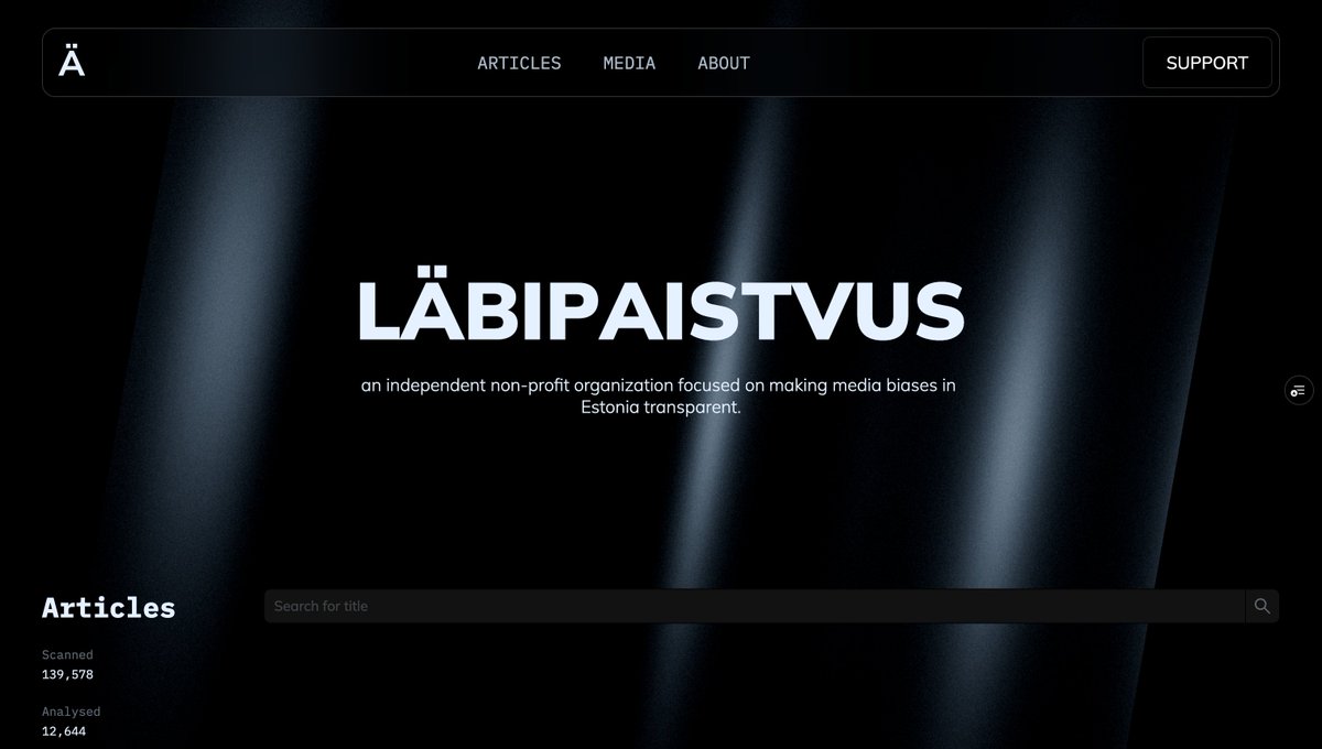 dufftie's tweet photo. Praegu on meil analüüs ainult Postimehe kohta ja projekt on üldiselt veel BETA-faasis, kuid ära kõhkle tagasisidet jätmast!

P.S. – Inglise keel on ajutine, keelevalik lisandub peagi.

https://t.co/GwudldsIbP https://t.co/kWo7qmxW1w