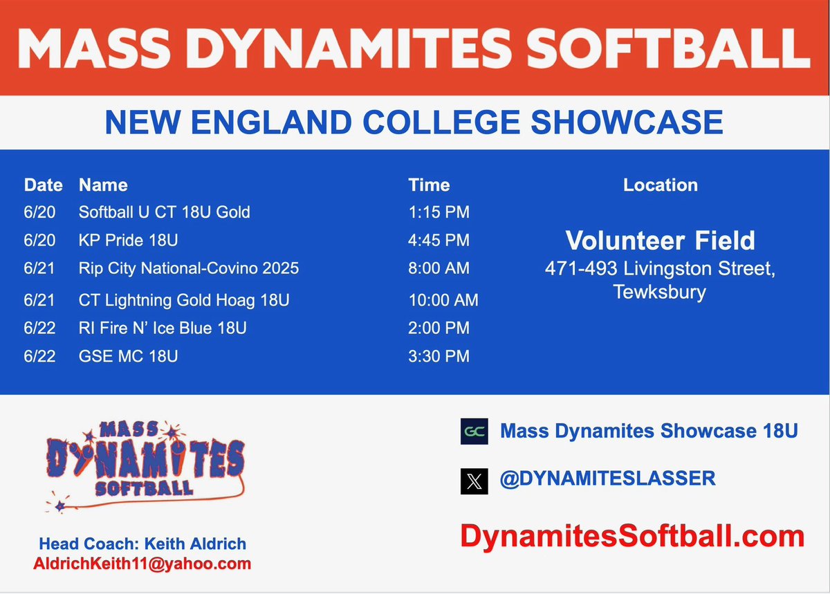 So excited to start the summer off next weekend in Tewksbury. Can't wait to get on the field with my team!! ❤️💙 <a href="/coachkpaterson/">Kelly Paterson</a> <a href="/KeithAldrich12/">Keith Aldrich</a> <a href="/cmiconsalvi/">Carrie Consalvi</a>