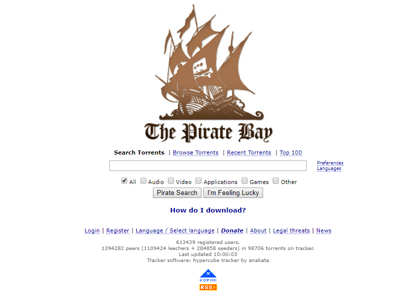 WebDesignMuseum's tweet photo. 20 years of evolution of web design trends.

The Pirate Bay homepage in 2005 
vs. 
The Pirate Bay homepage in 2025

#WebDesignHistory https://t.co/zF3NiMiD8i