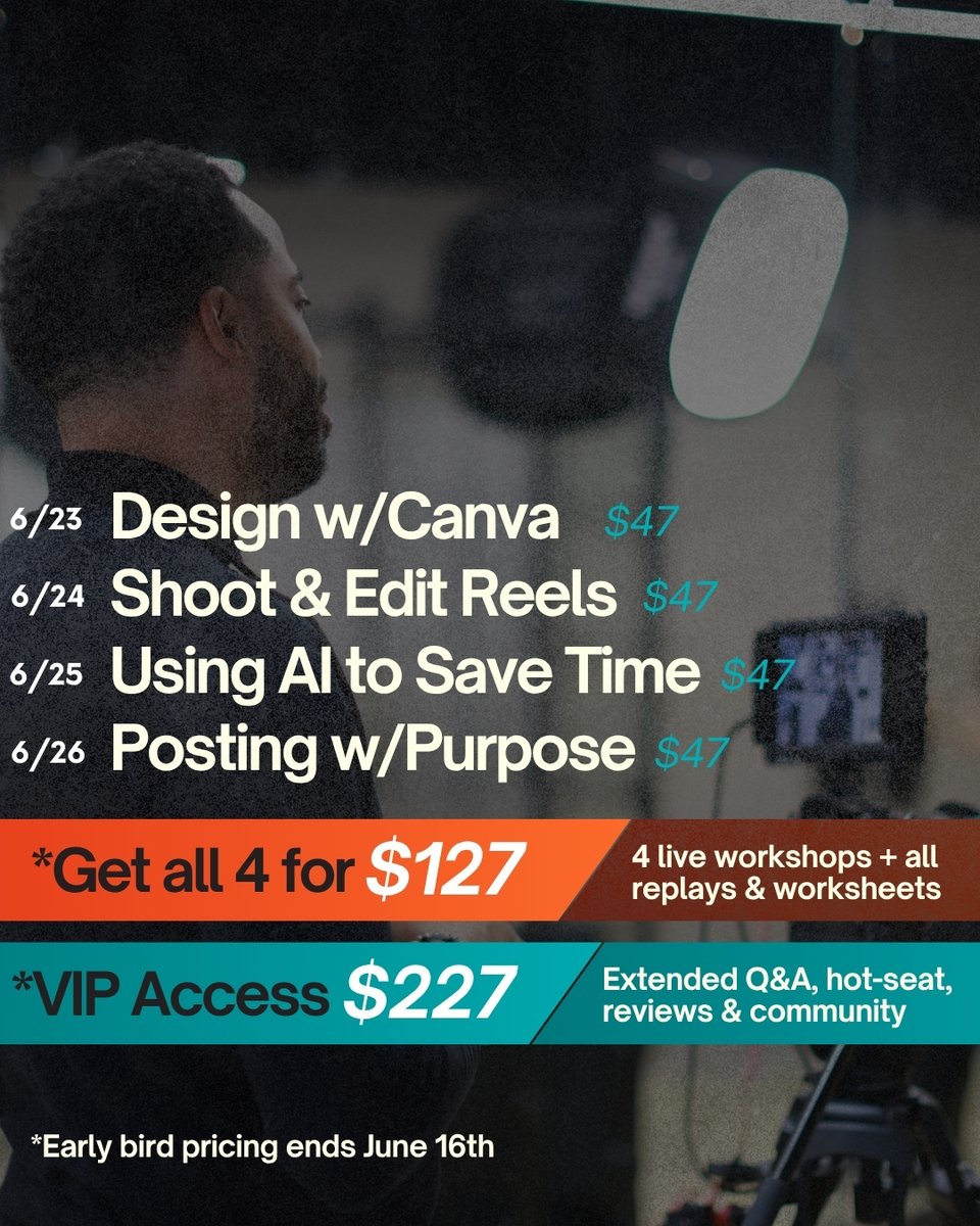 ItsRod_B's tweet photo. You’re not just creating graphics—you’re building a reputation.
Join me June 23 to learn how to design clean, scroll-stopping content in Canva that actually reflects who you are.
$47 or all 4 classes for $127 → https://t.co/8FOxO4DKjG https://t.co/bGcUADZj5A