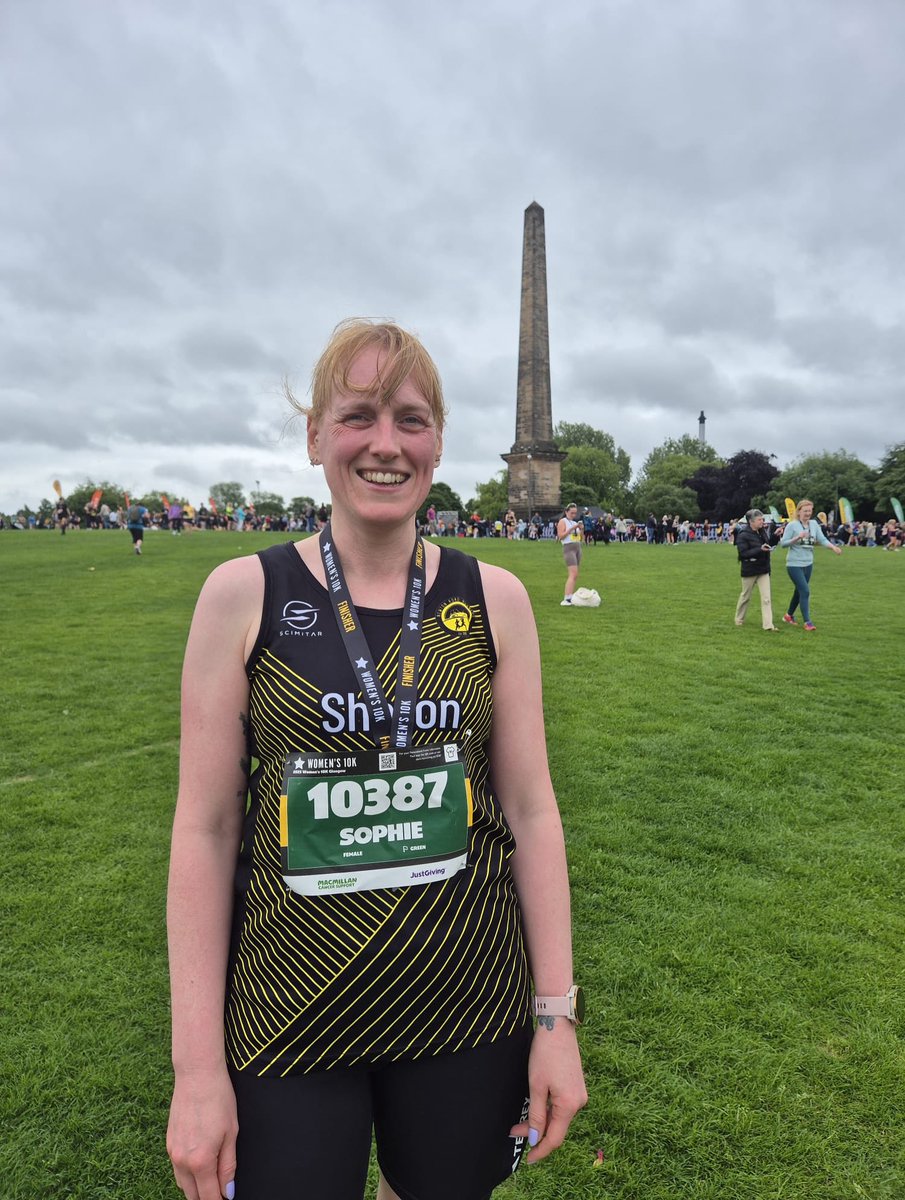 #MedalMonday Well done to our club athlete Sharon Franchetti who ran the Women’s 10K yesterday in Glasgow. 💛🖤💛
